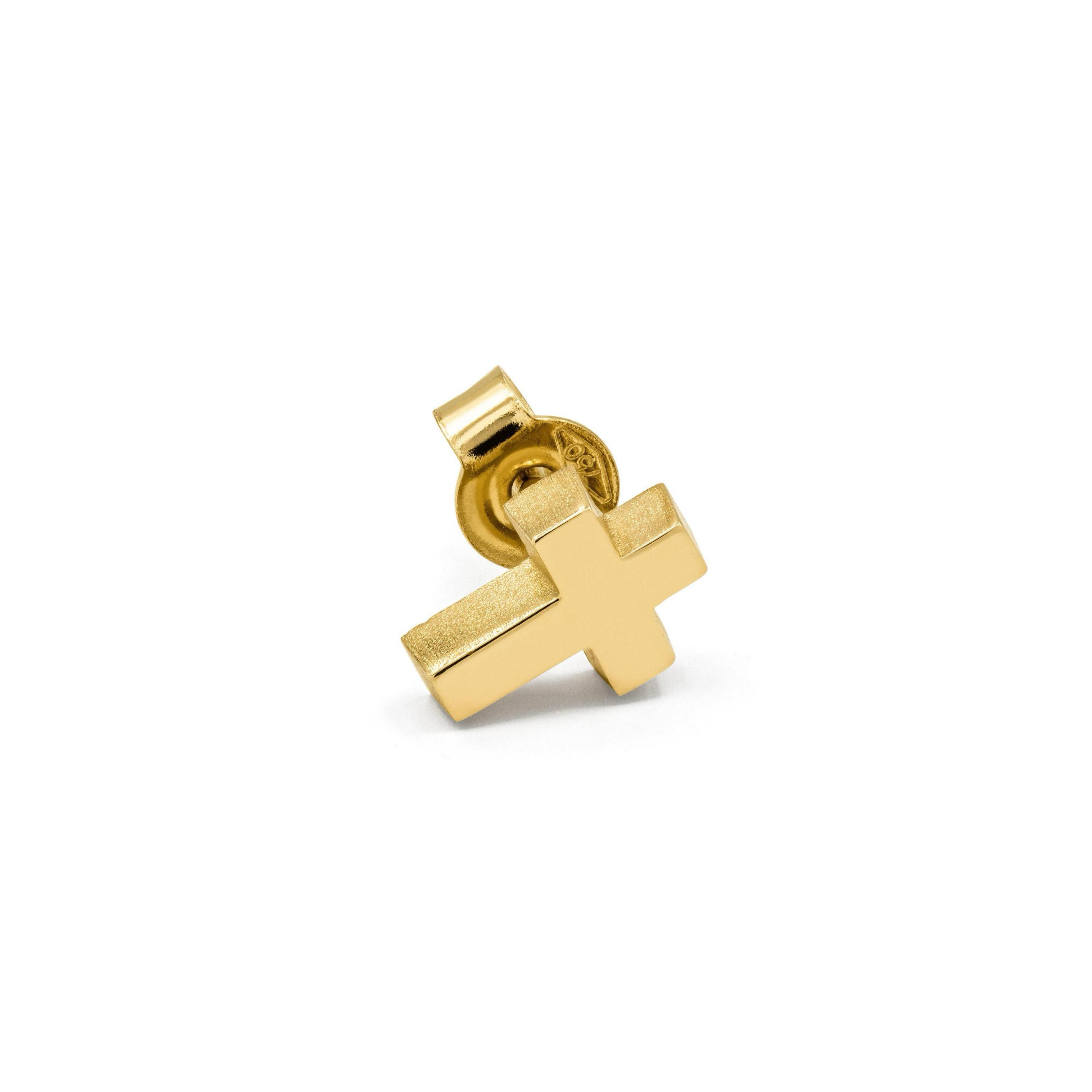 Minitials Single Cross Stud Earrings E-SIG-M1