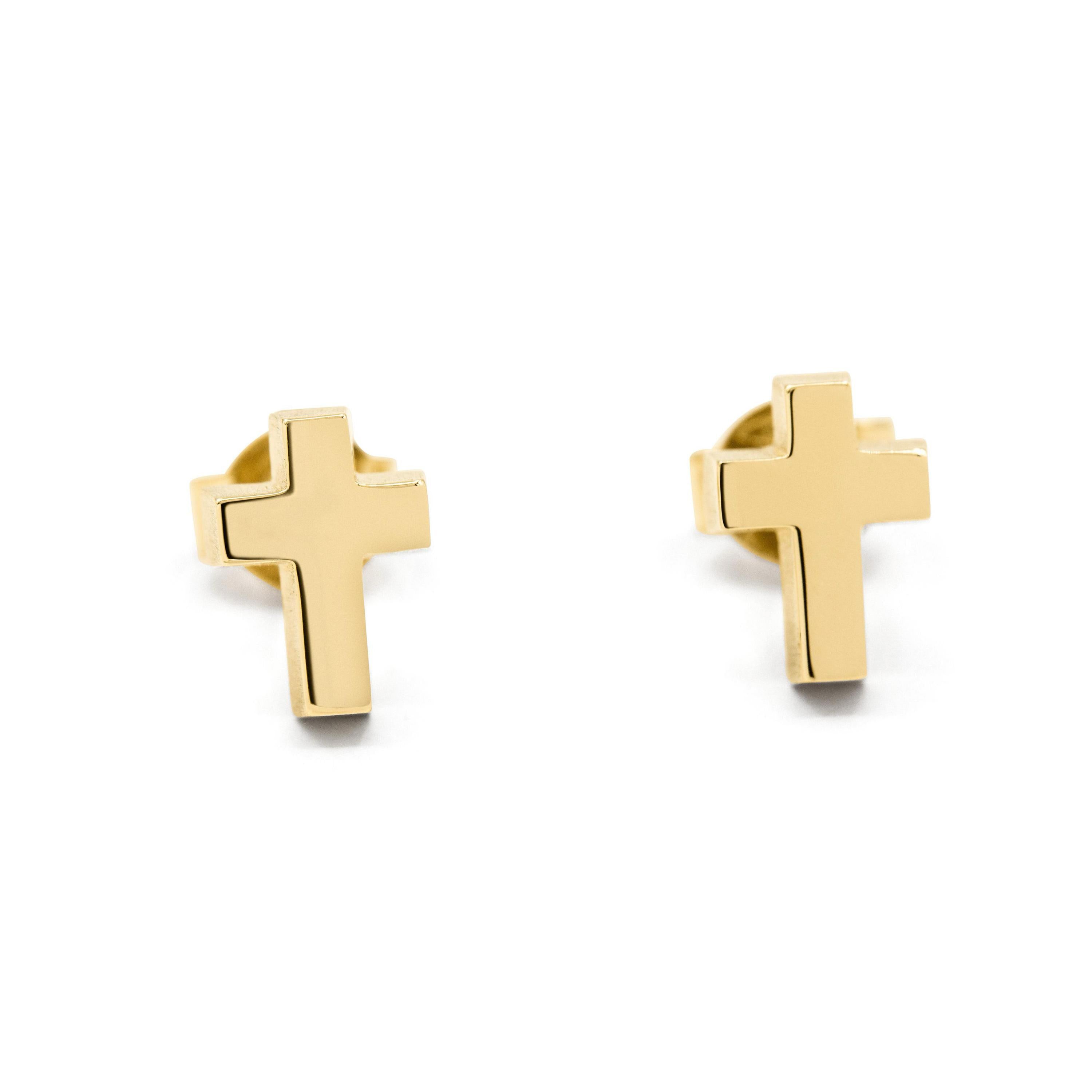 Minitials Single Cross Stud Earrings E-SIG-M1