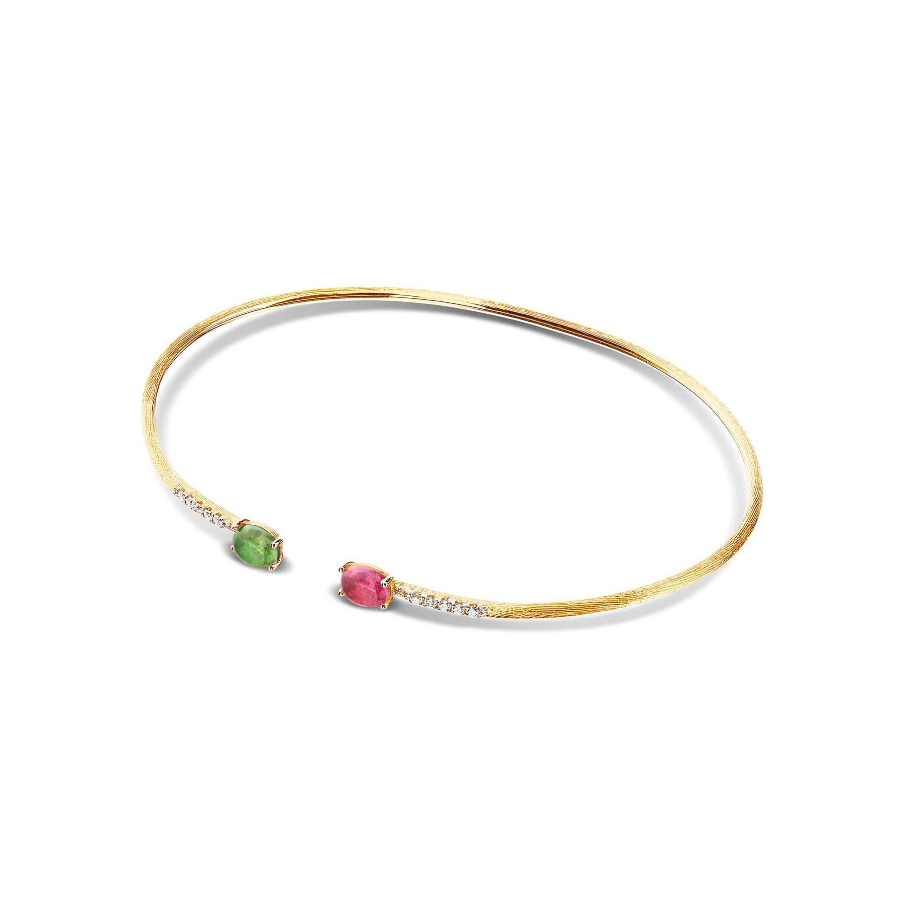 Nani's Dancing Tourmalines bangle, yellow gold, BS4-598
