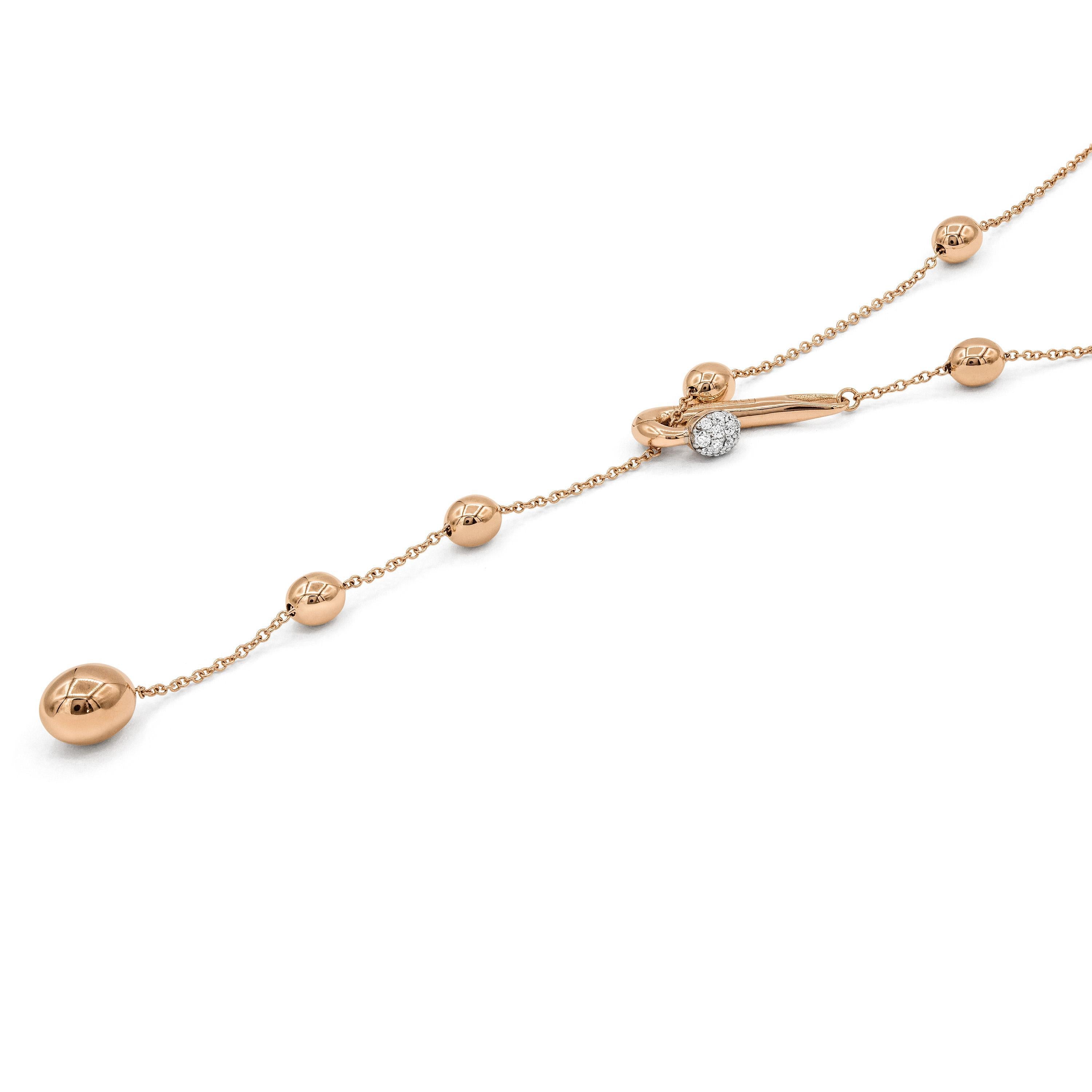 Nani's necklace Sunset Soffio, white diamonds, CS10-583_rose