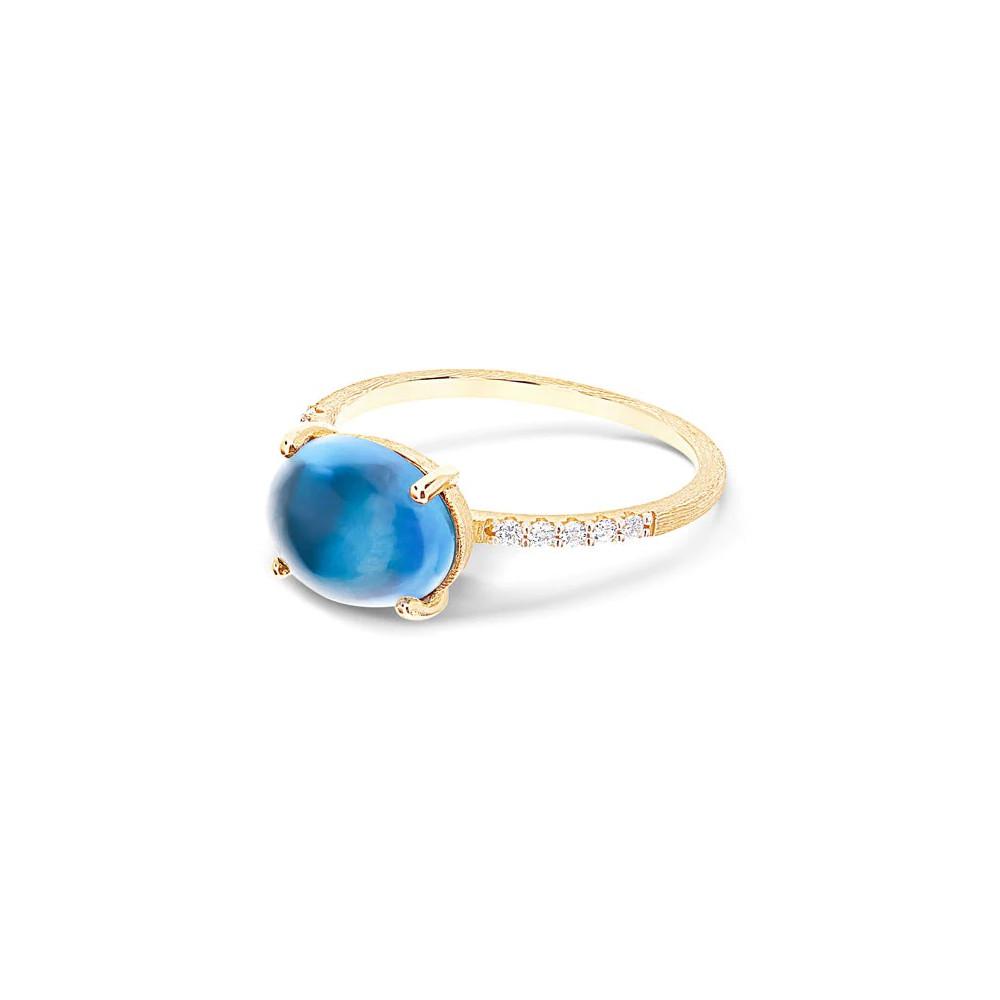 Nani's ring Dancing Azure, yellow gold, AS34-597