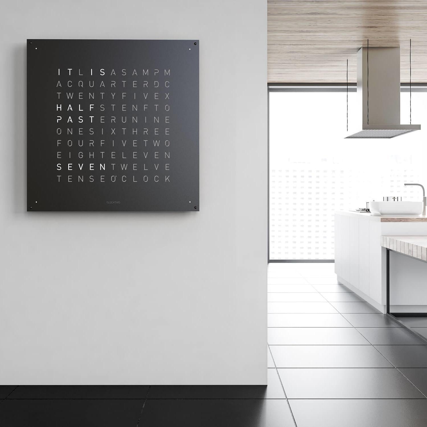 Qlocktwo Wall Clock Large Black Pepper LG4BLPC