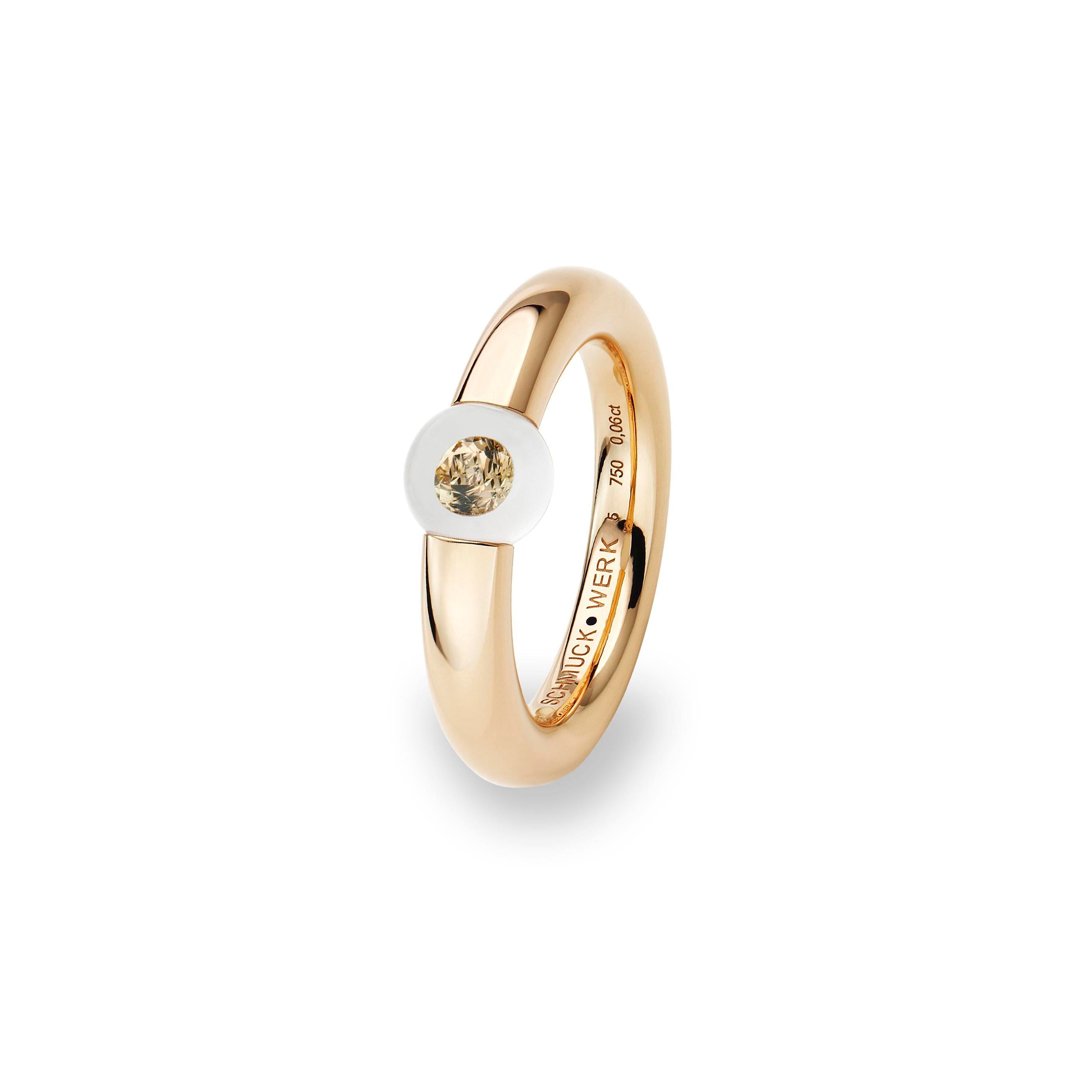 Schmuckwerk ring crystal clear, red gold, DR277-RG-GW-BB