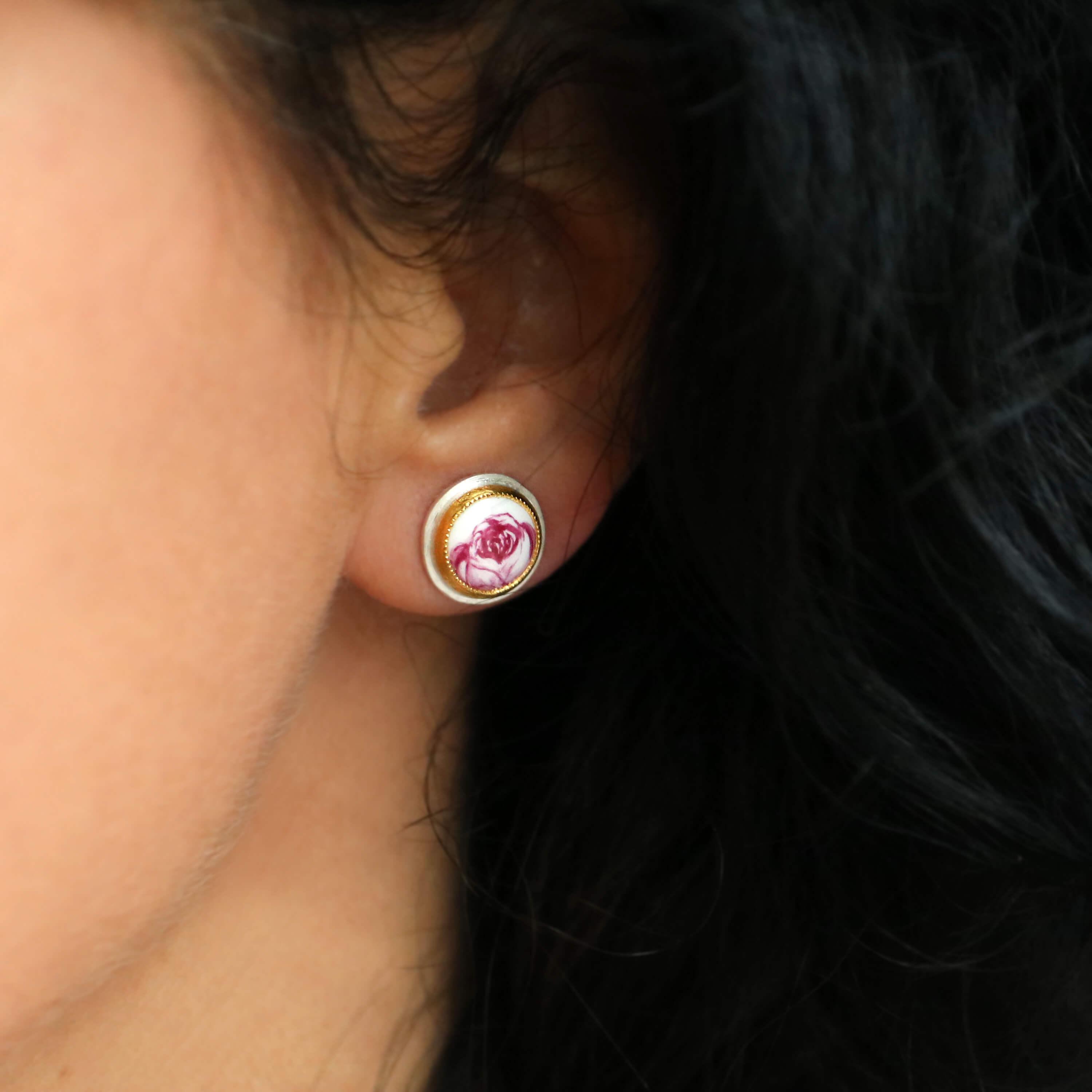 Materia Prima Ohrstecker | purpur Rose | MP E033