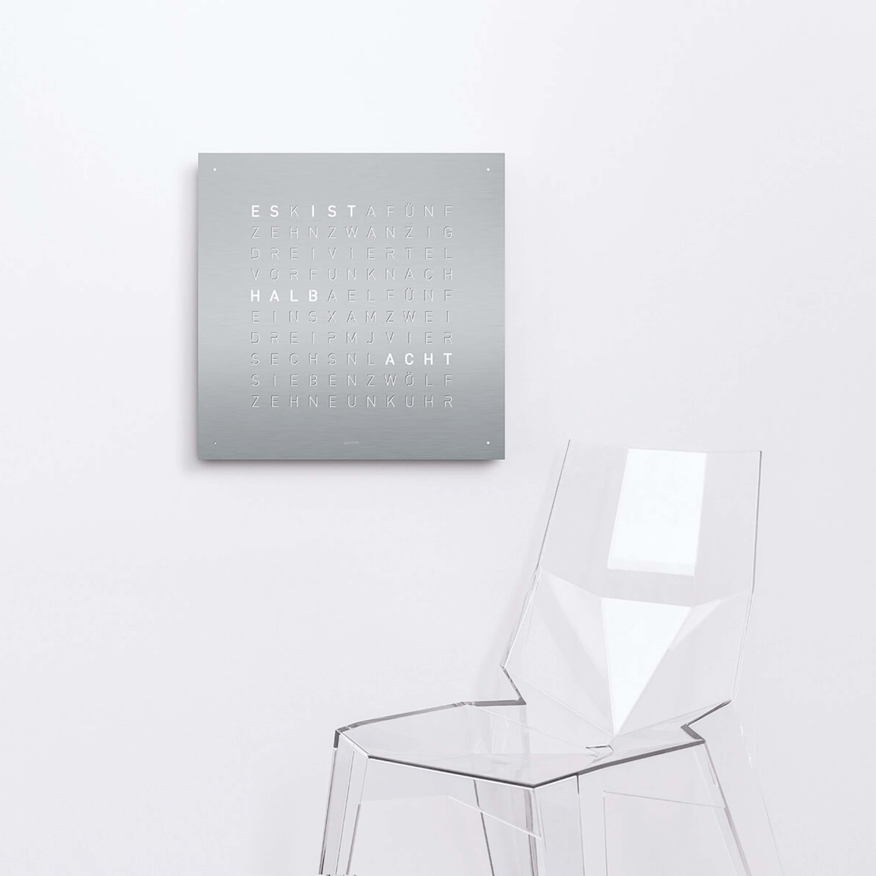 Qlocktwo Wall Clock Classic Stainless Steel QT4SS
