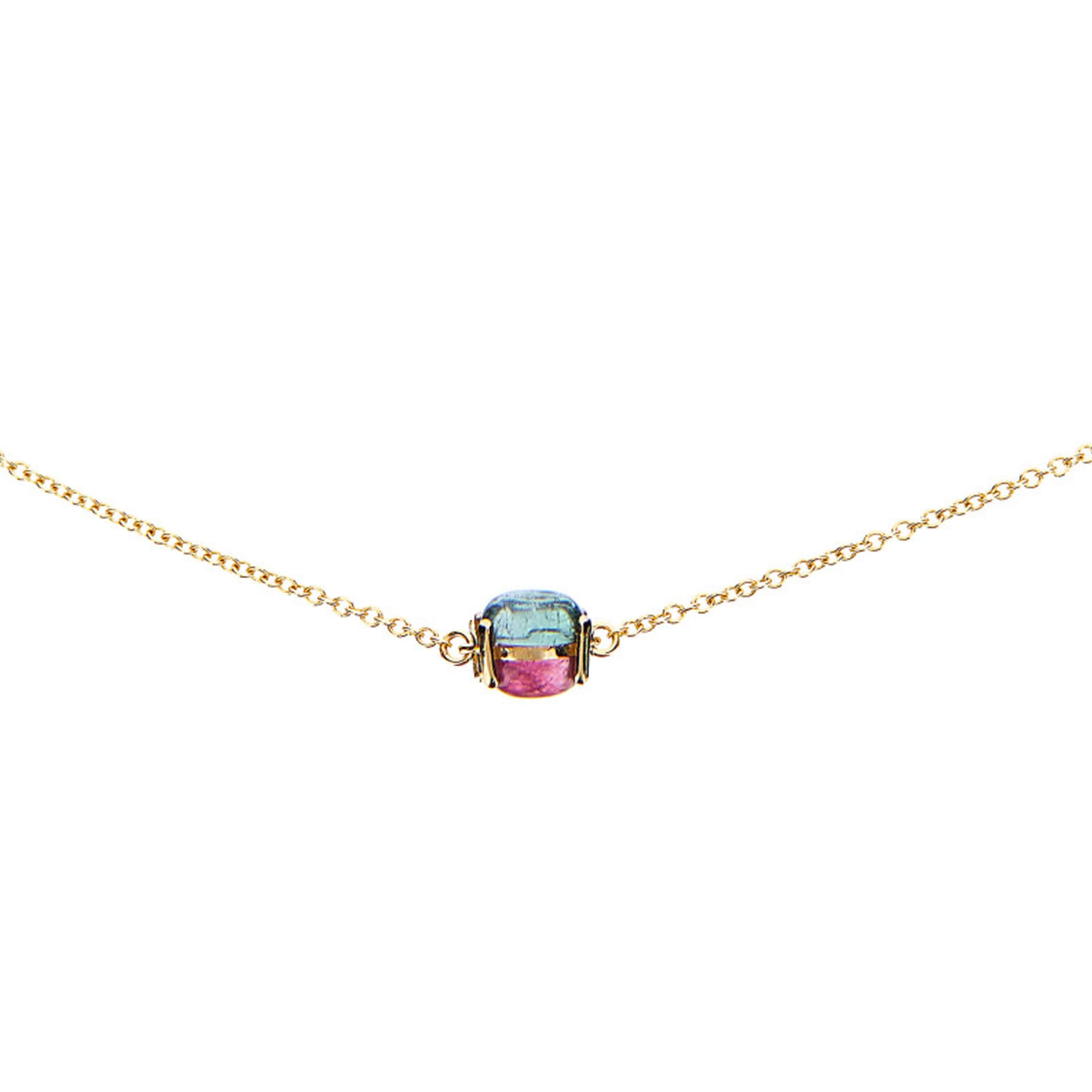 Nani's necklace Dancing Tourmalines, yellow gold, CN1-601