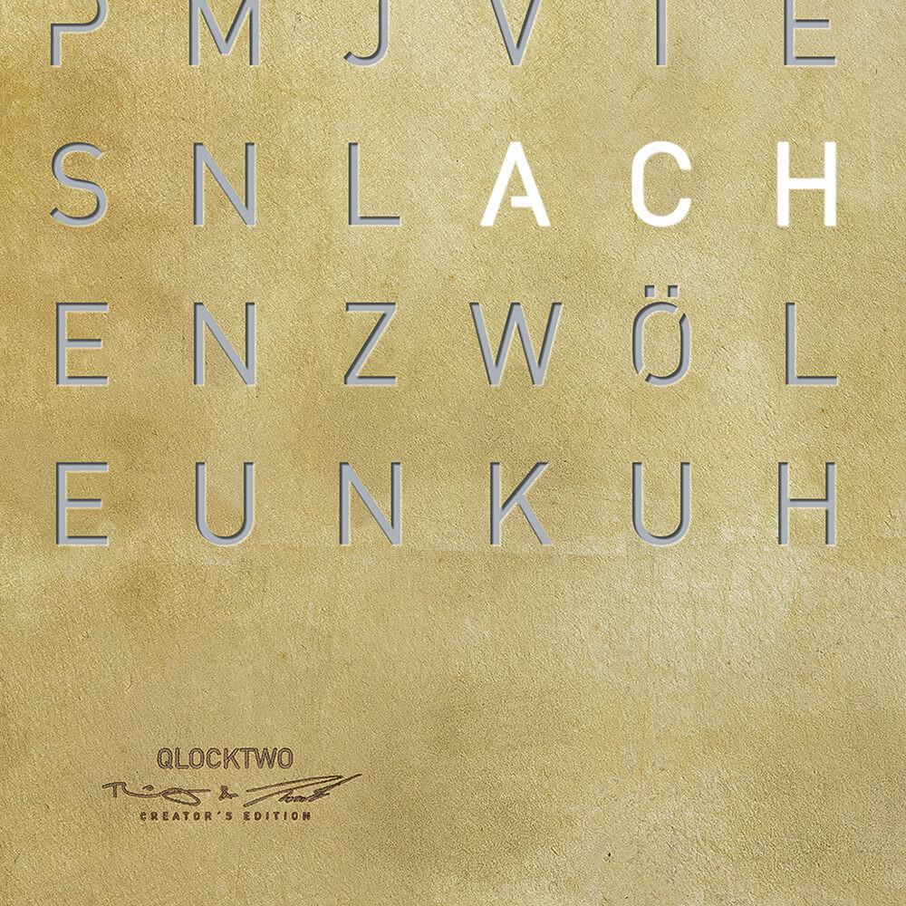 Qlocktwo Frontcover für Wanduhr Earth 45 | Silver & Gold | FCSG