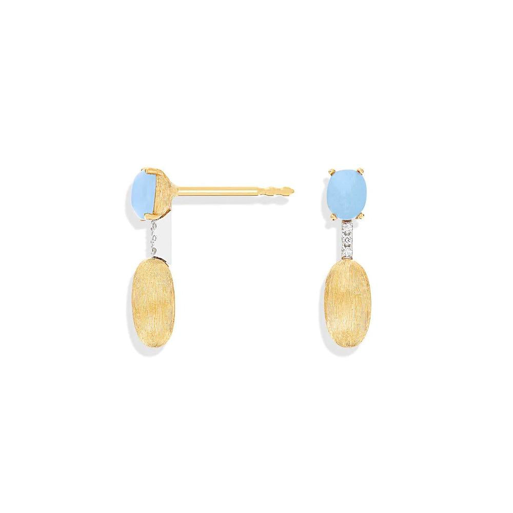 Nani's earrings Dancing Azure, yellow gold, OS3-597