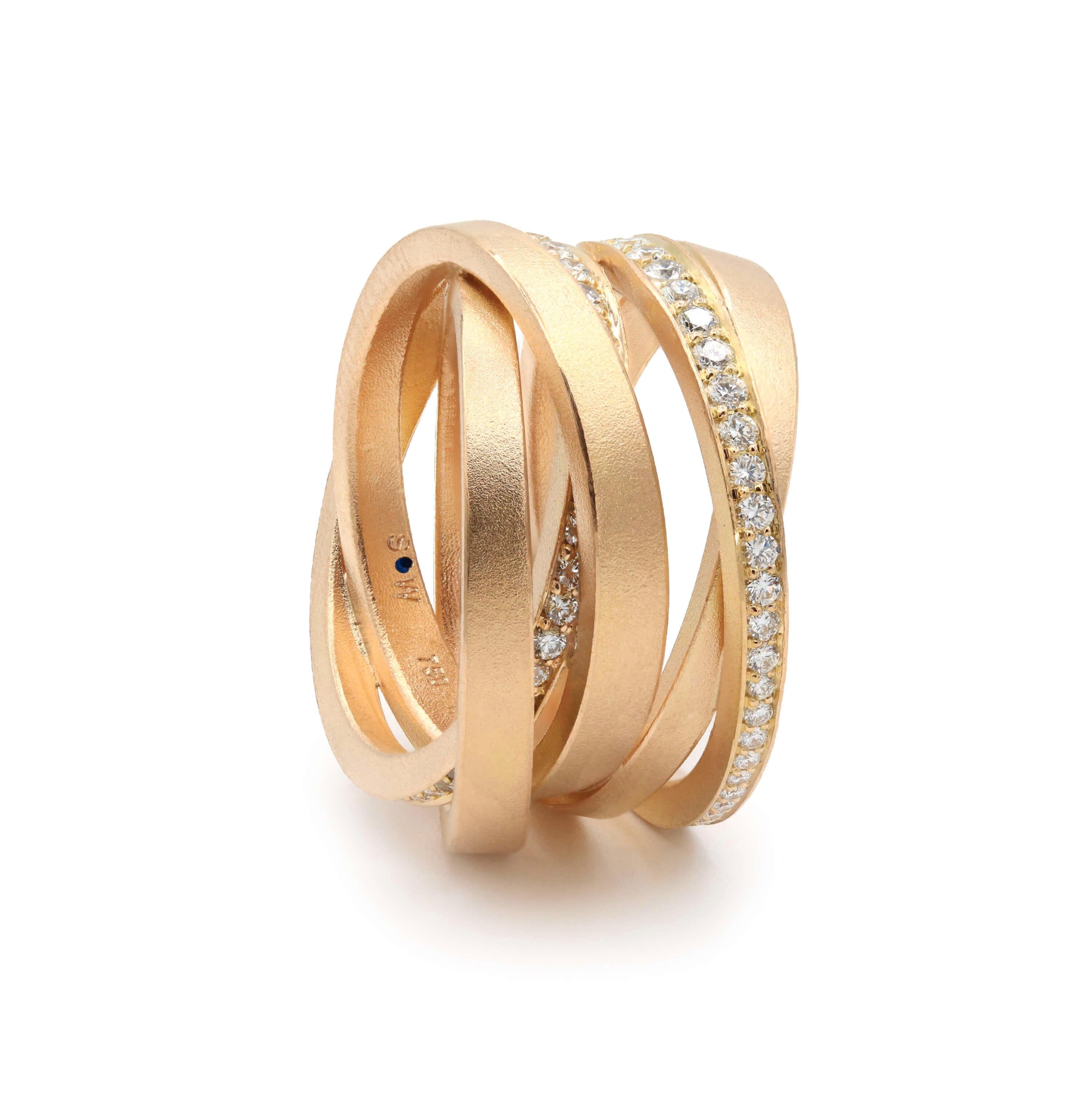 Schmuckwerk ring diamond fever, red gold, SR126-RG