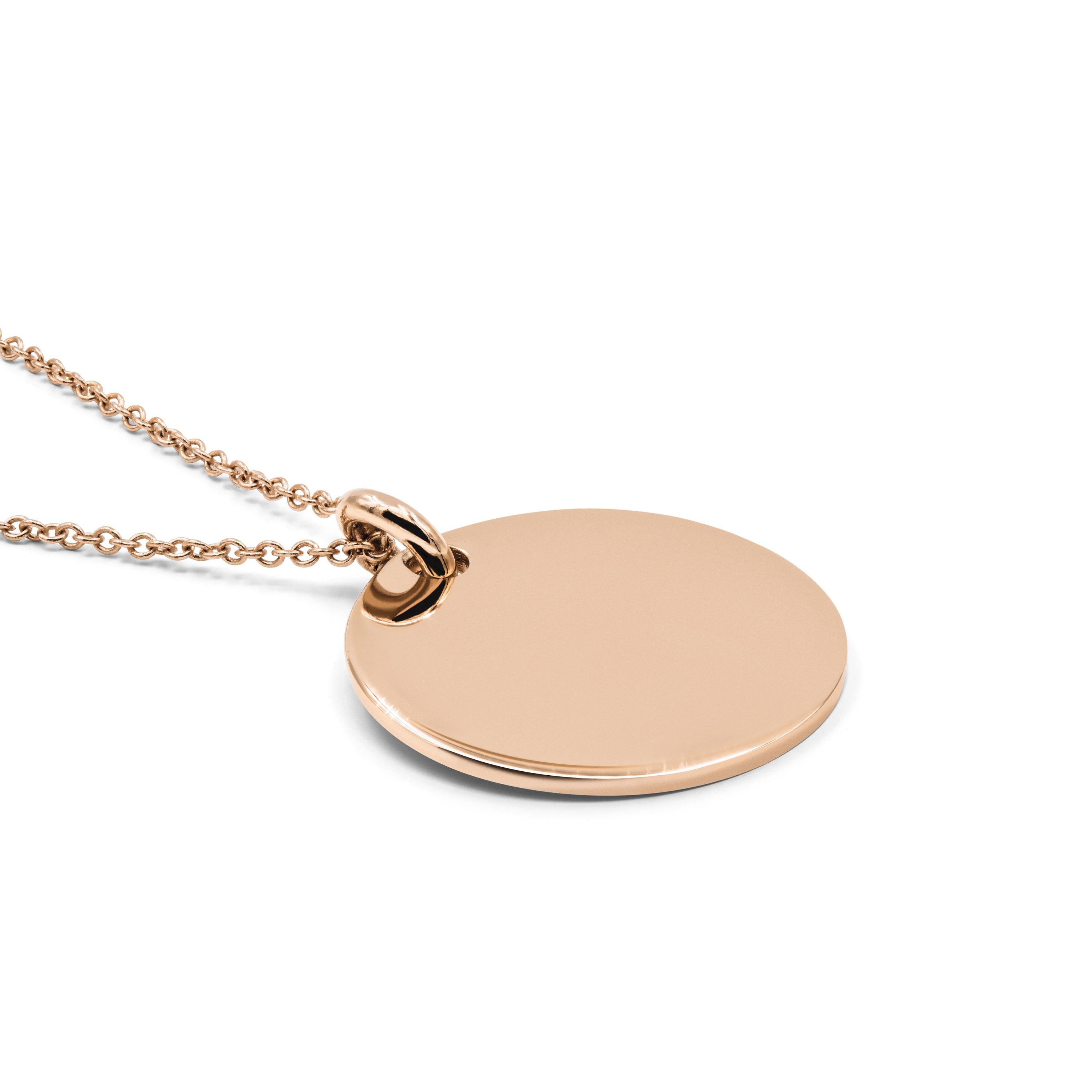 Minitials necklace with olive branch pendant rose gold N-MOL RG 51cm