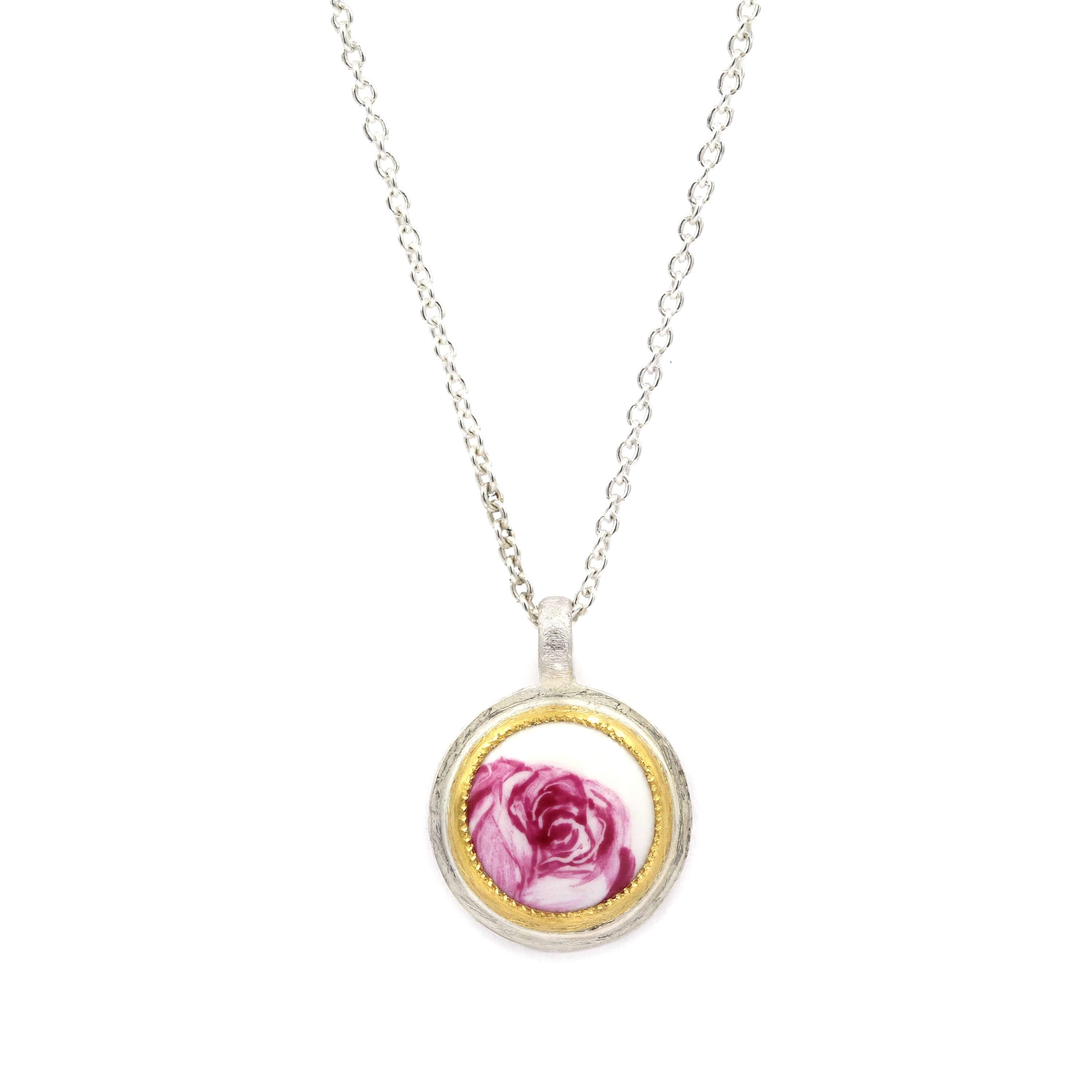 Materia Prima necklace, purple rose, MP N033/10