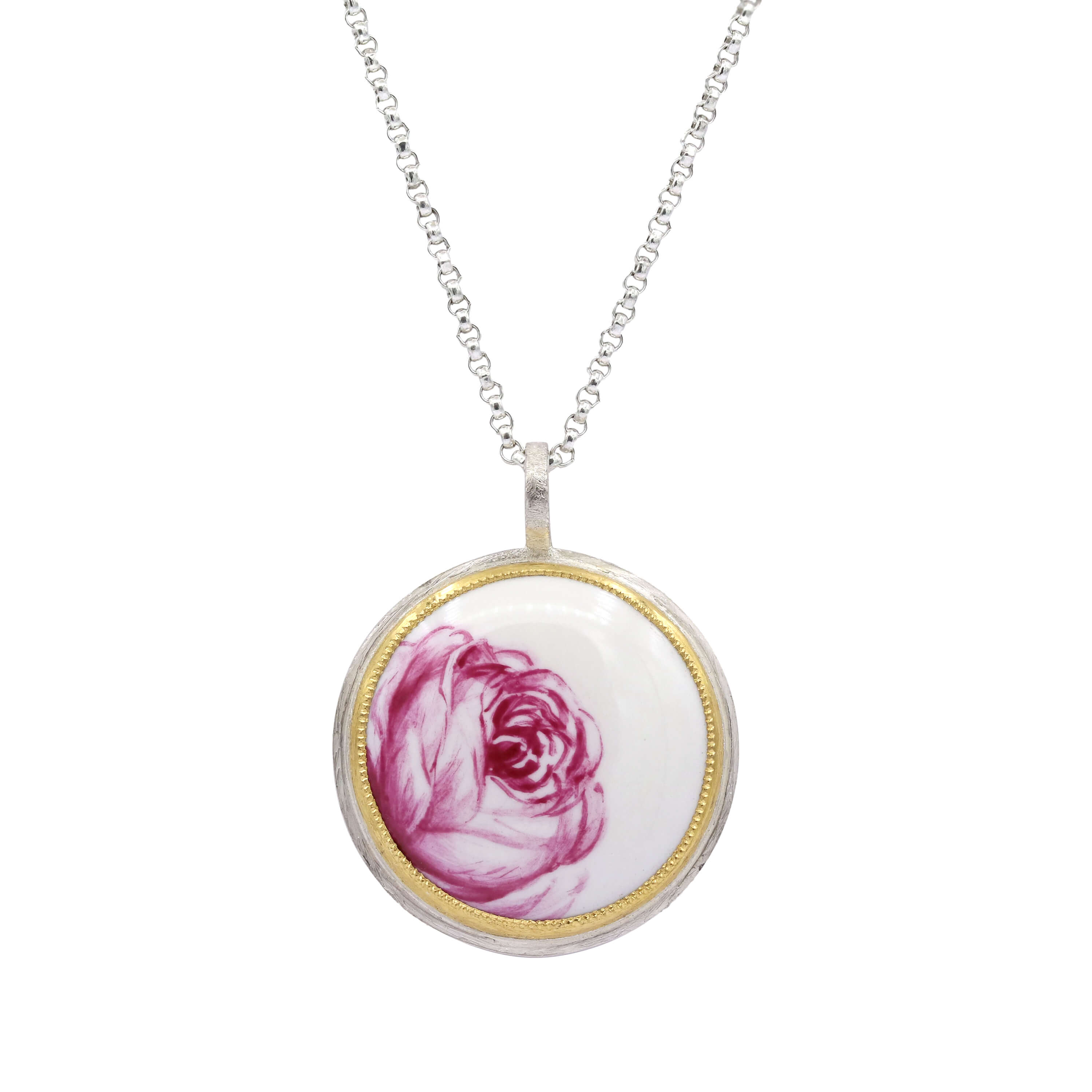 Materia Prima necklace, purple rose, MP E052/10