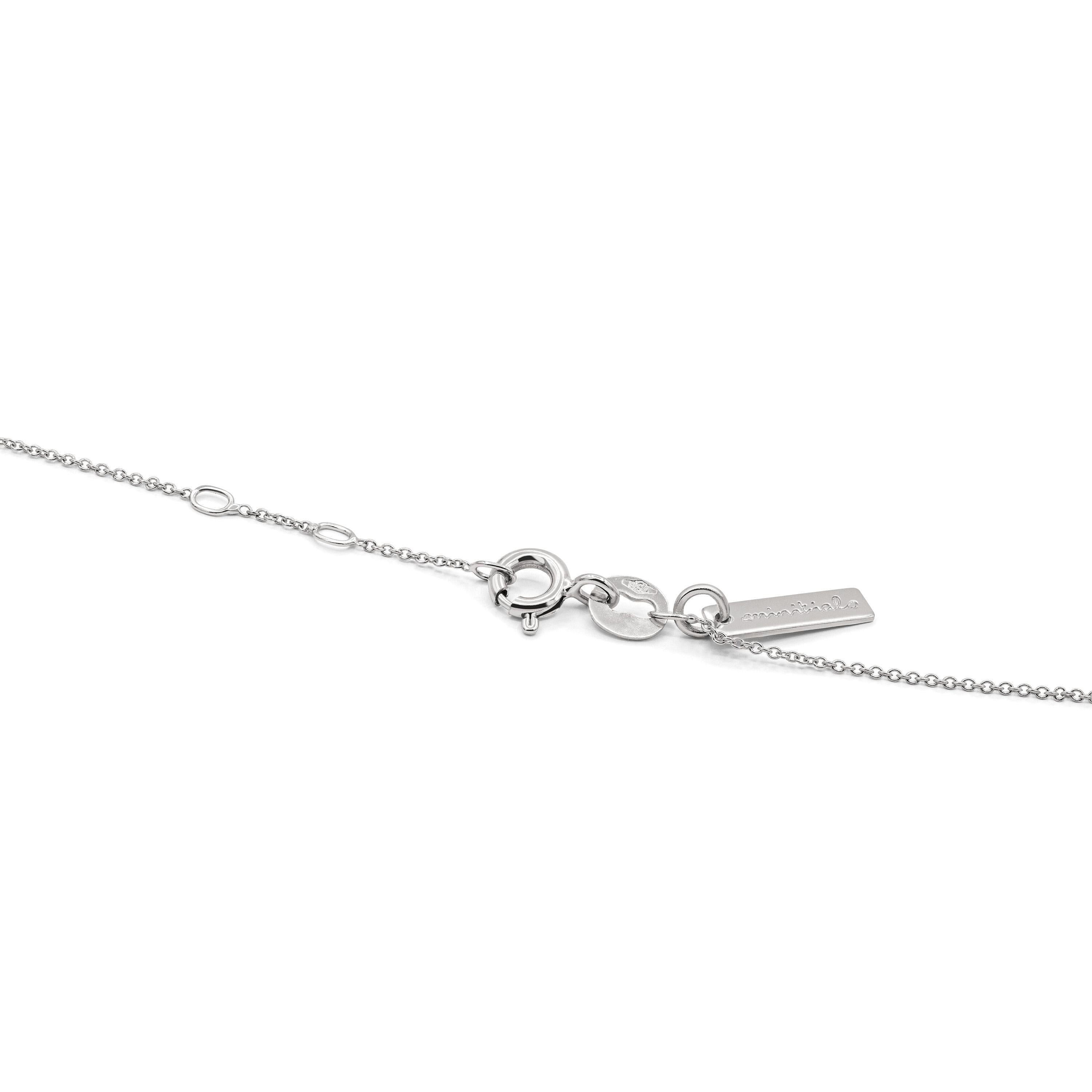 Minitials necklace with cross polished white gold N-SIG-M1 41cm