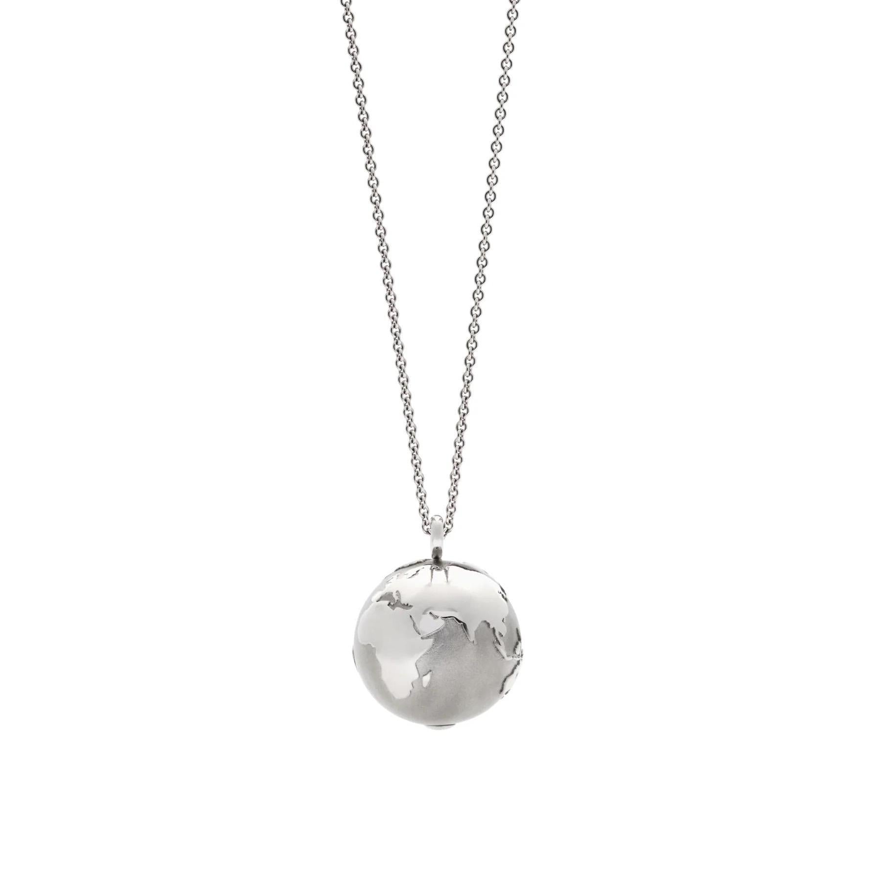 Schmuckwerk necklace world globe, stainless steel, OH130-ST