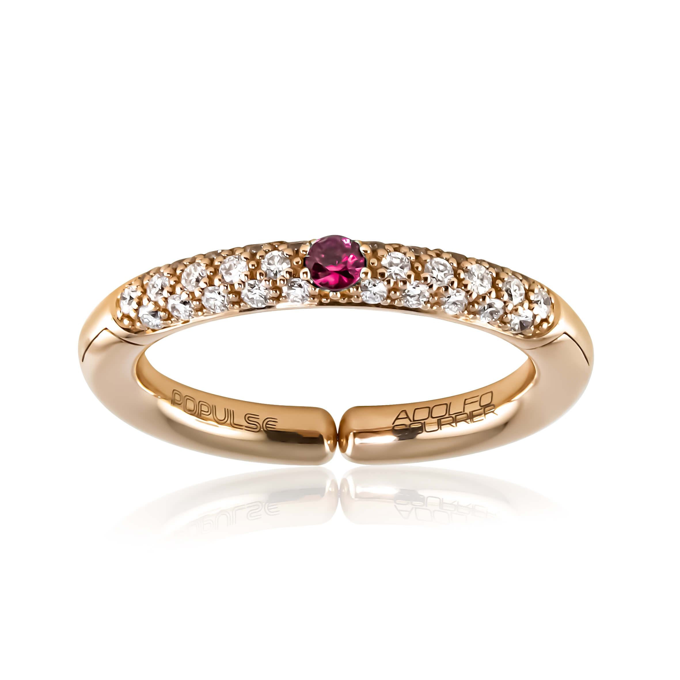 Adolfo Courrier POPULSE Ring BORDEAUX mit Diamant & Rubin