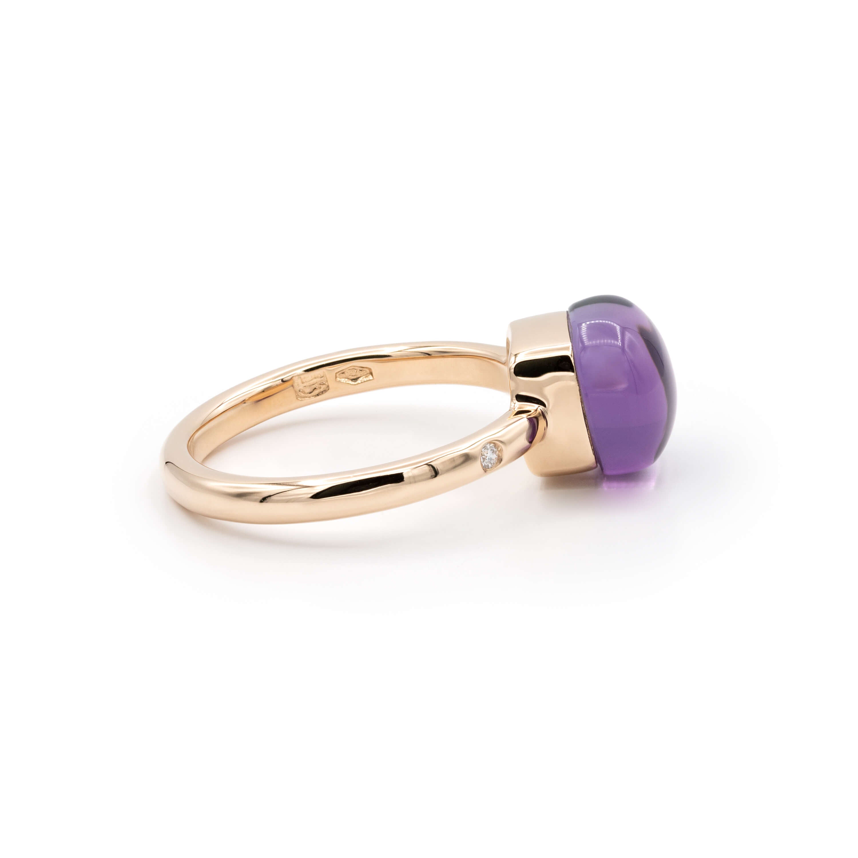 BIGLI Mini Sweety Ring Roségold mit Amethyst Blush