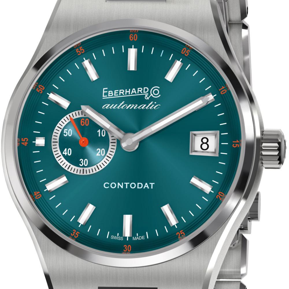 Eberhard Contodat Stahl ZB petrol Uhr