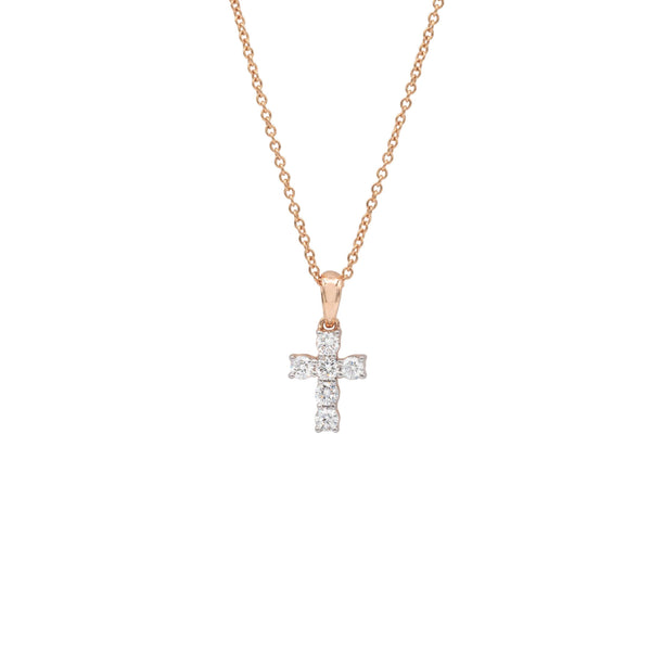 Diamond Group Halskette mit Kreuz | 4H084R8-1