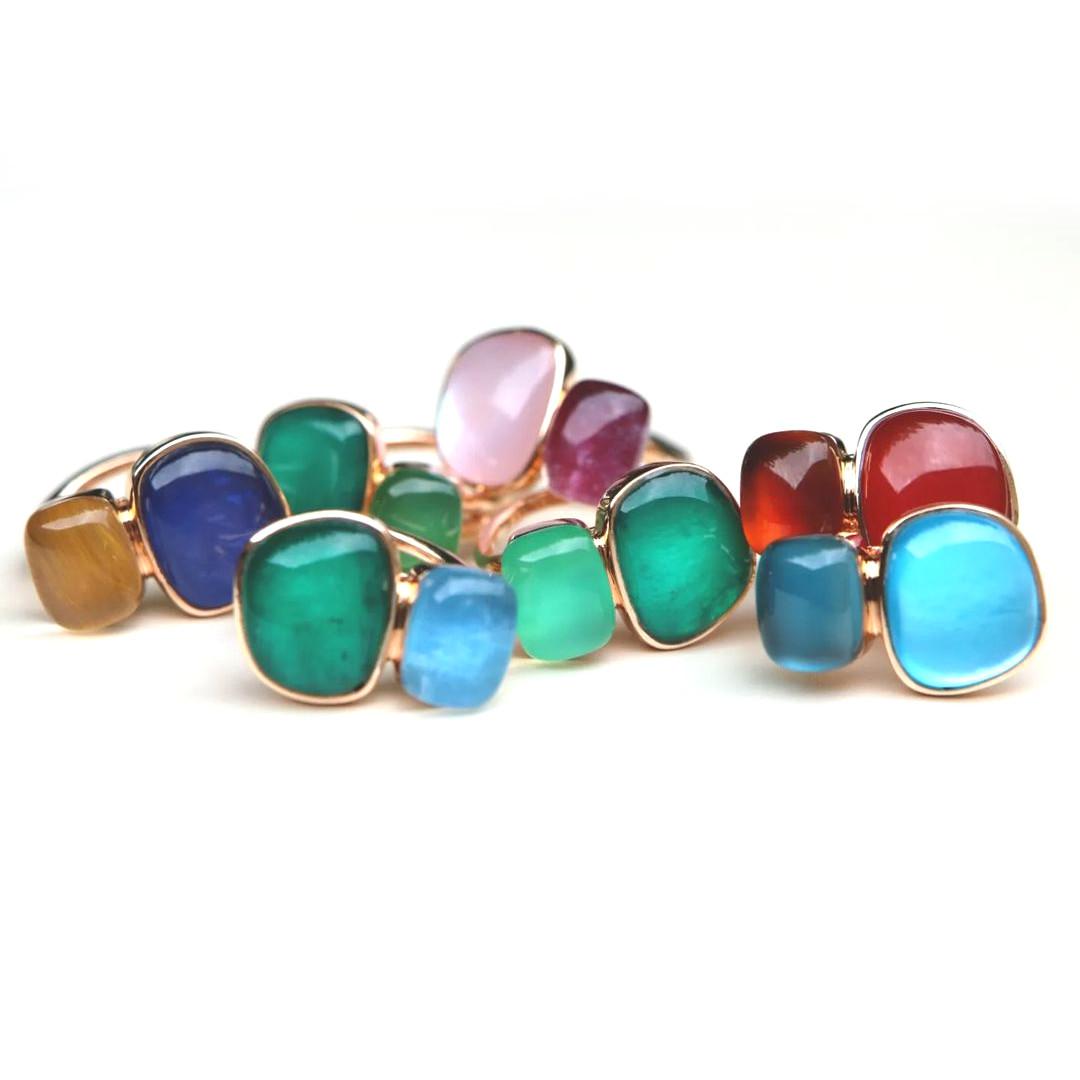 Bigli ring Chloé x Sweety, emerald and apatite, 20R149RBV/BJ