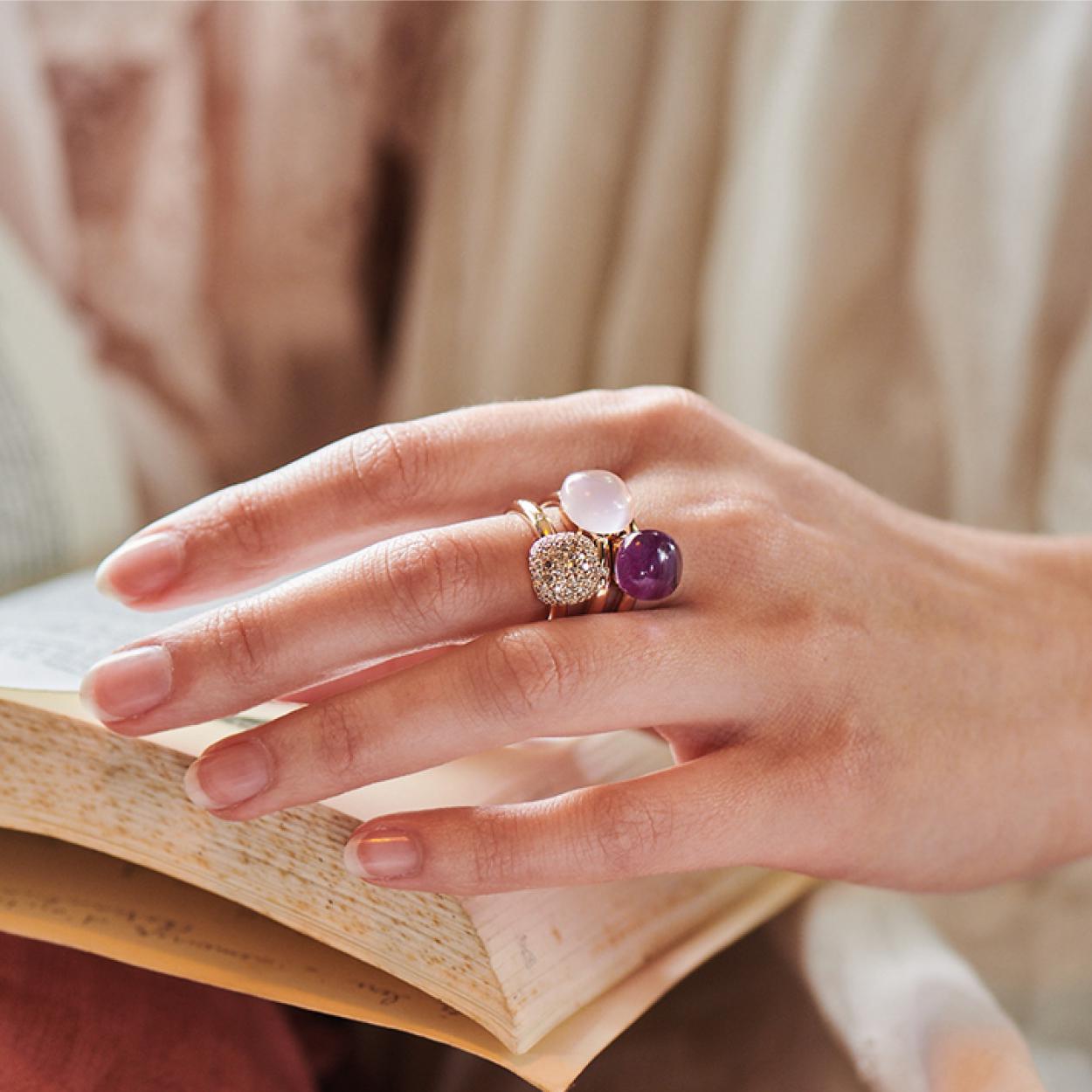 Bigli Ring Mini Sweety, brown diamonds, 23R149RBRDIA