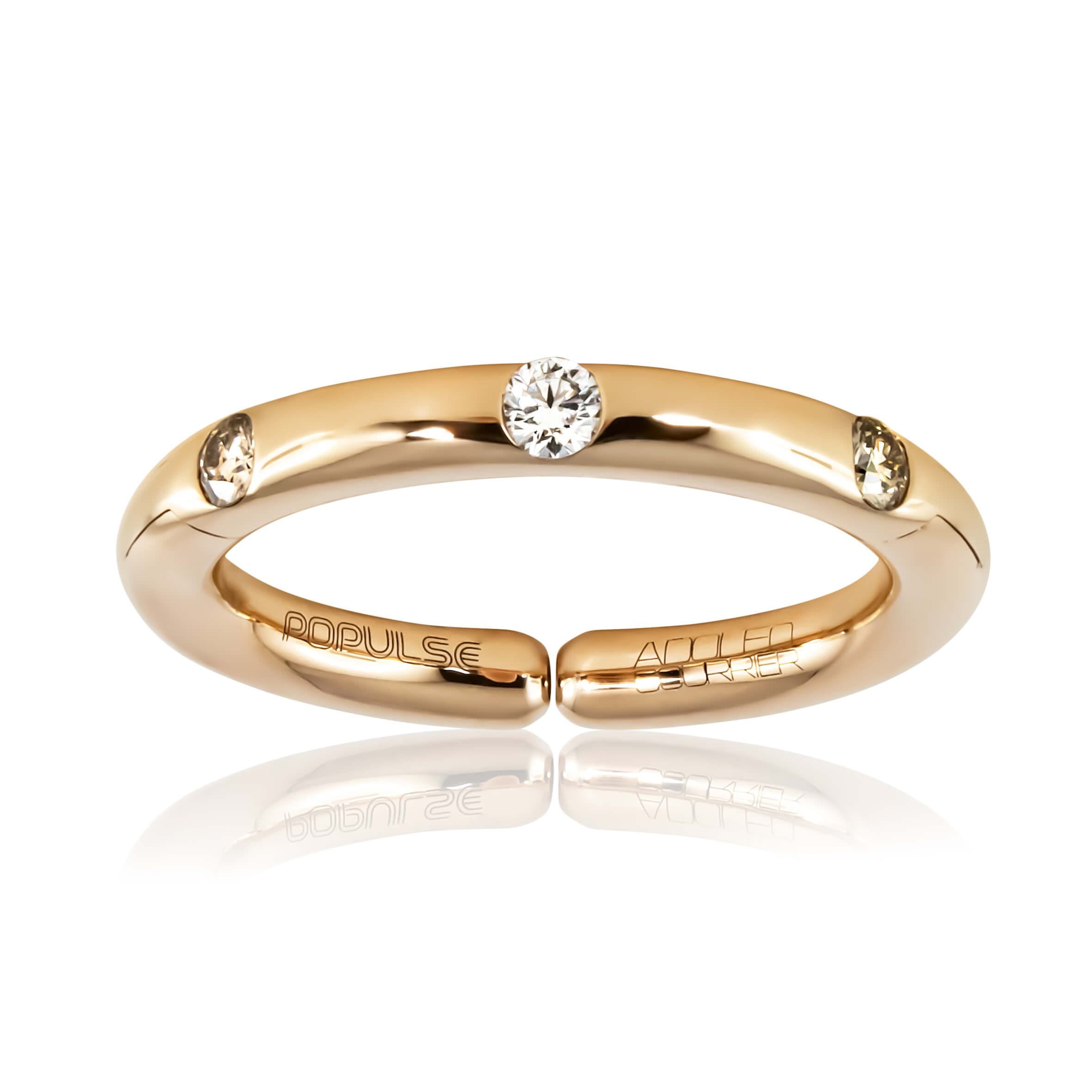 Adolfo Courrier POPULSE Ring CAPPUCCINO mit Diamanten in braun & weiß