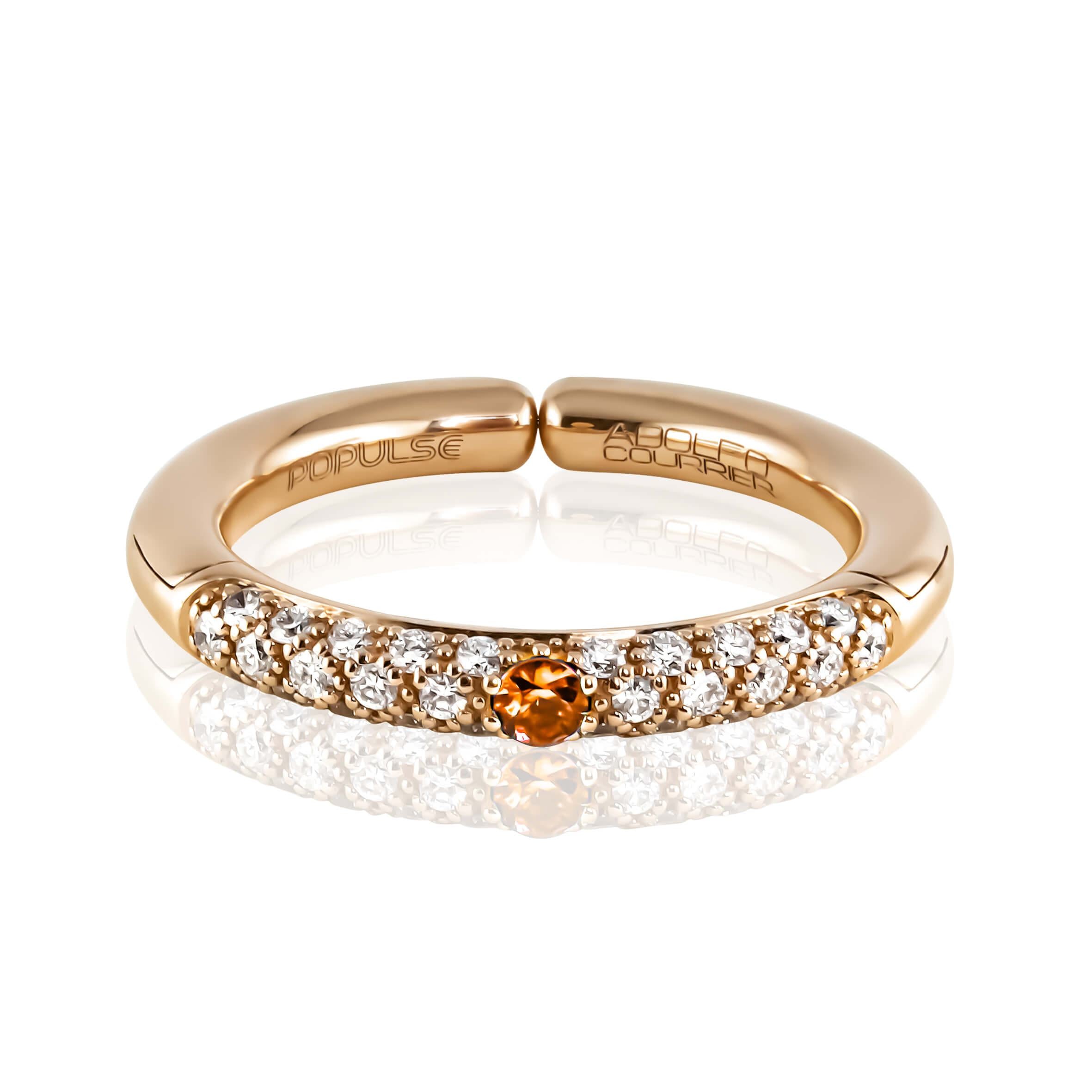 Adolfo Courrier POPULSE Ring HERME`S mit Diamanten & oranger Saphir