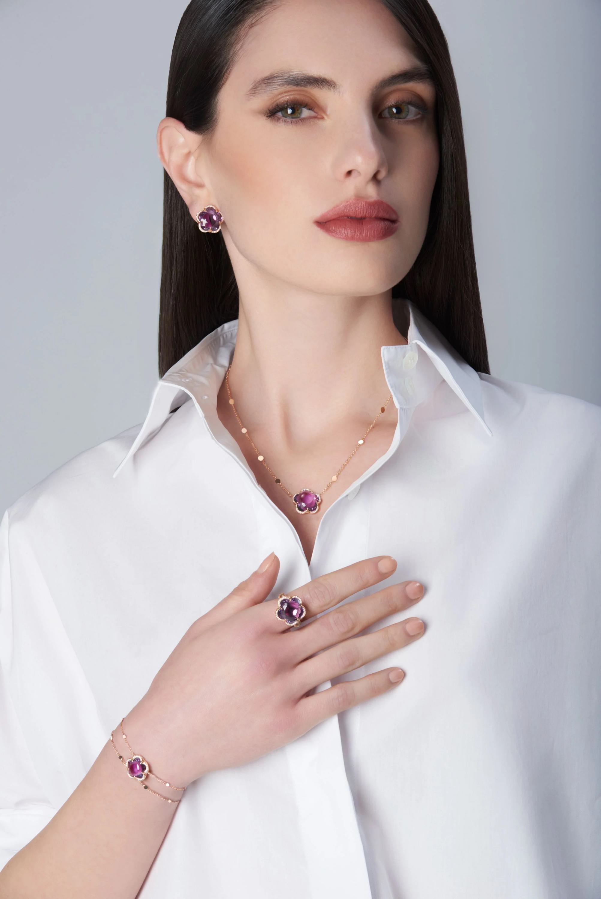 Pasquale Bruni Bon Ton Collier 16810R aus 750 Roségold mit Amethyst und Diamanten