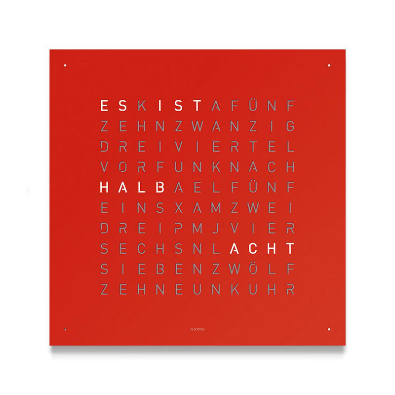 Qlocktwo Frontcover für Wanduhr Earth 45 | Red Pepper | FCREPC