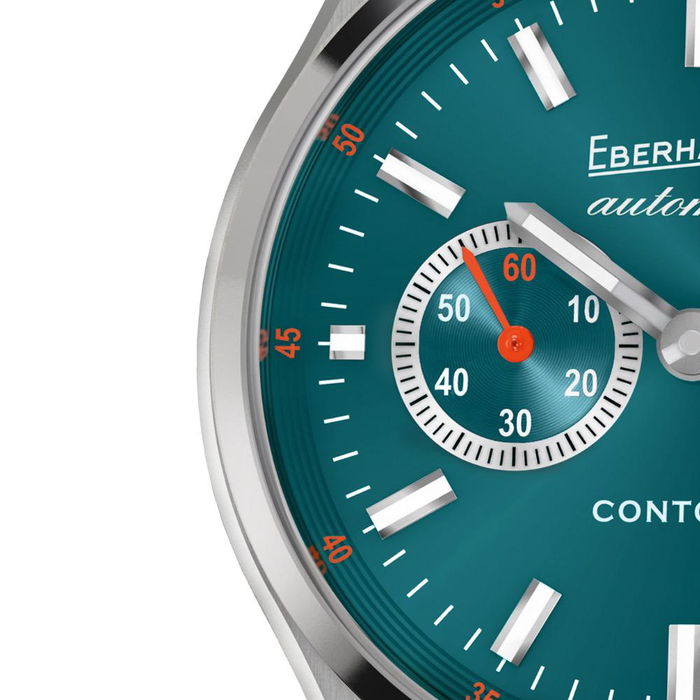 Eberhard Contodat Stahl ZB petrol Uhr