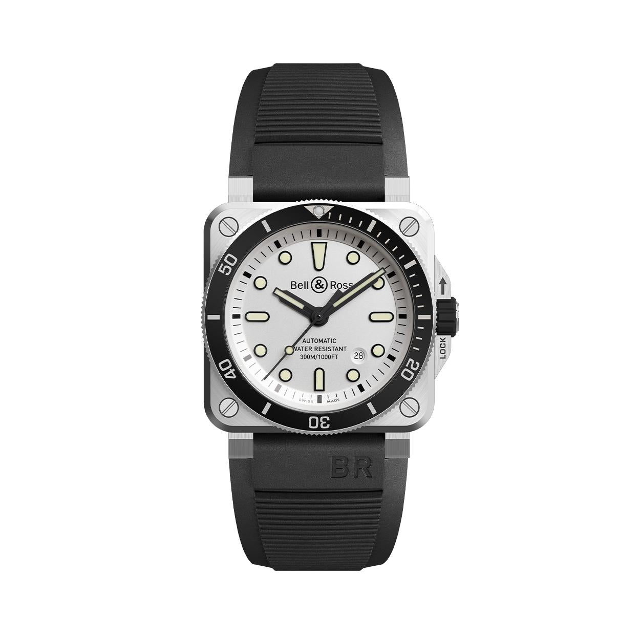 Bell & Ross BR 03-92 Diver White | BR0392-D-WH-ST/SRB