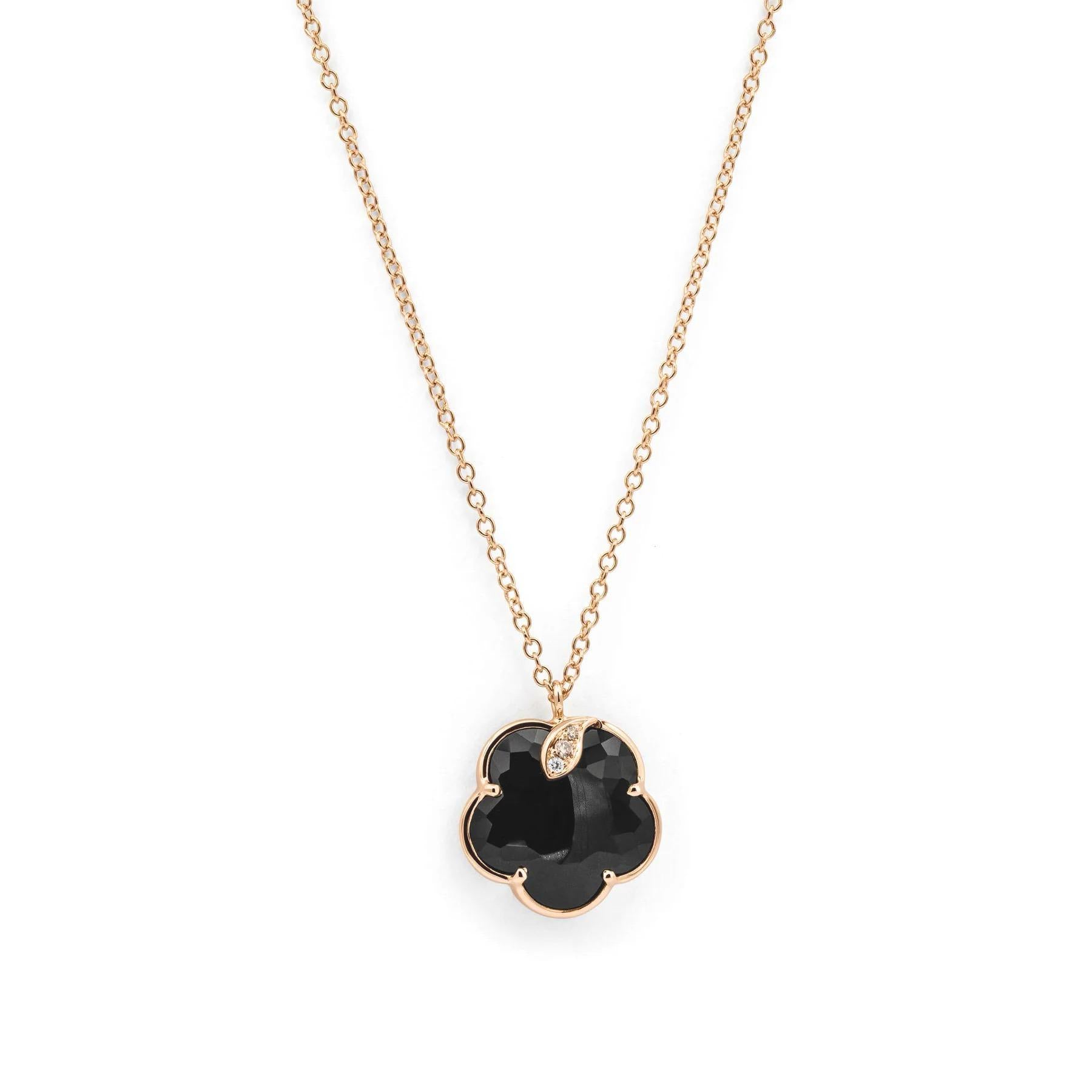 Pasquale Bruni Necklace Petit Joli rose gold diamonds onyx 16136R