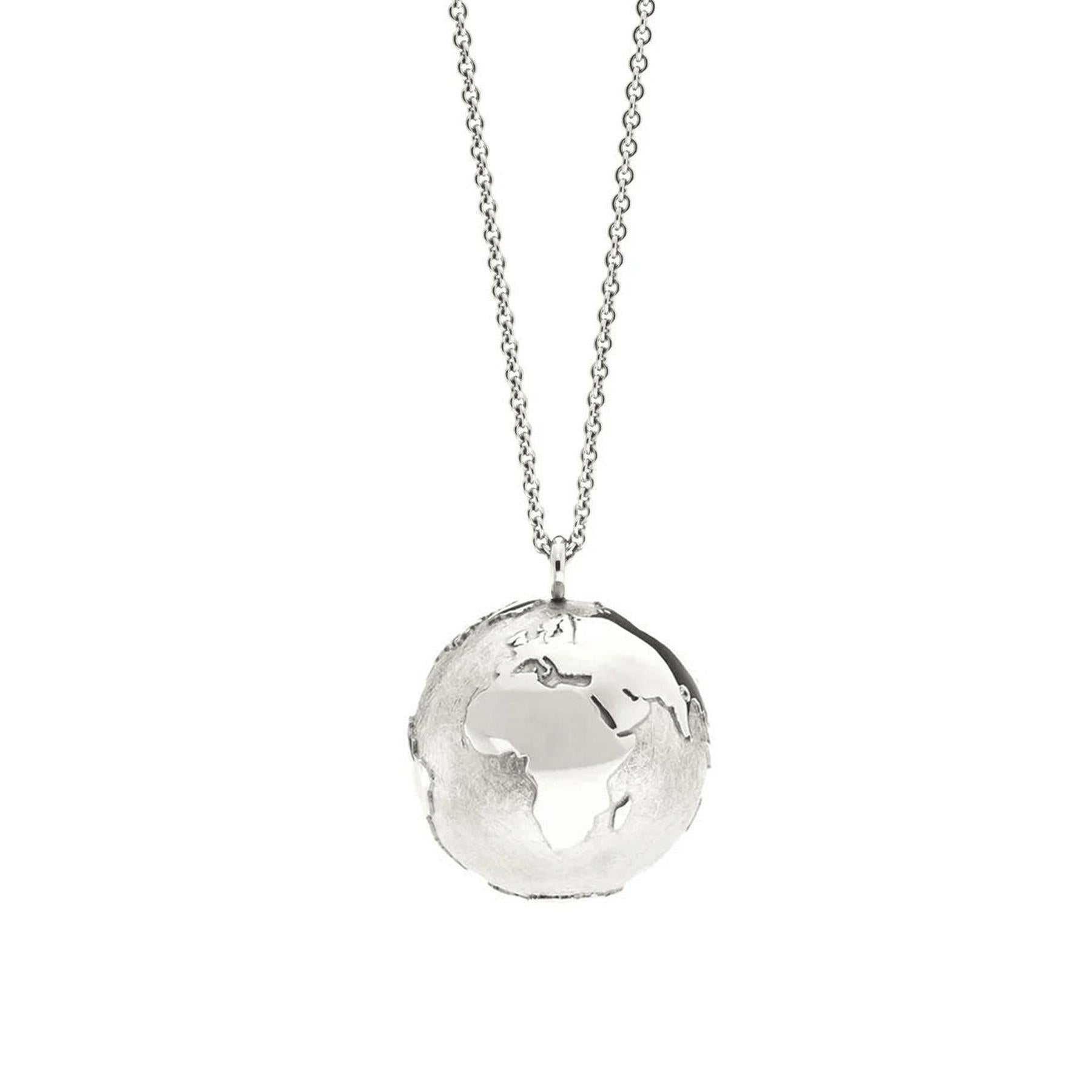 Schmuckwerk necklace world globe, white gold, OH170-WG