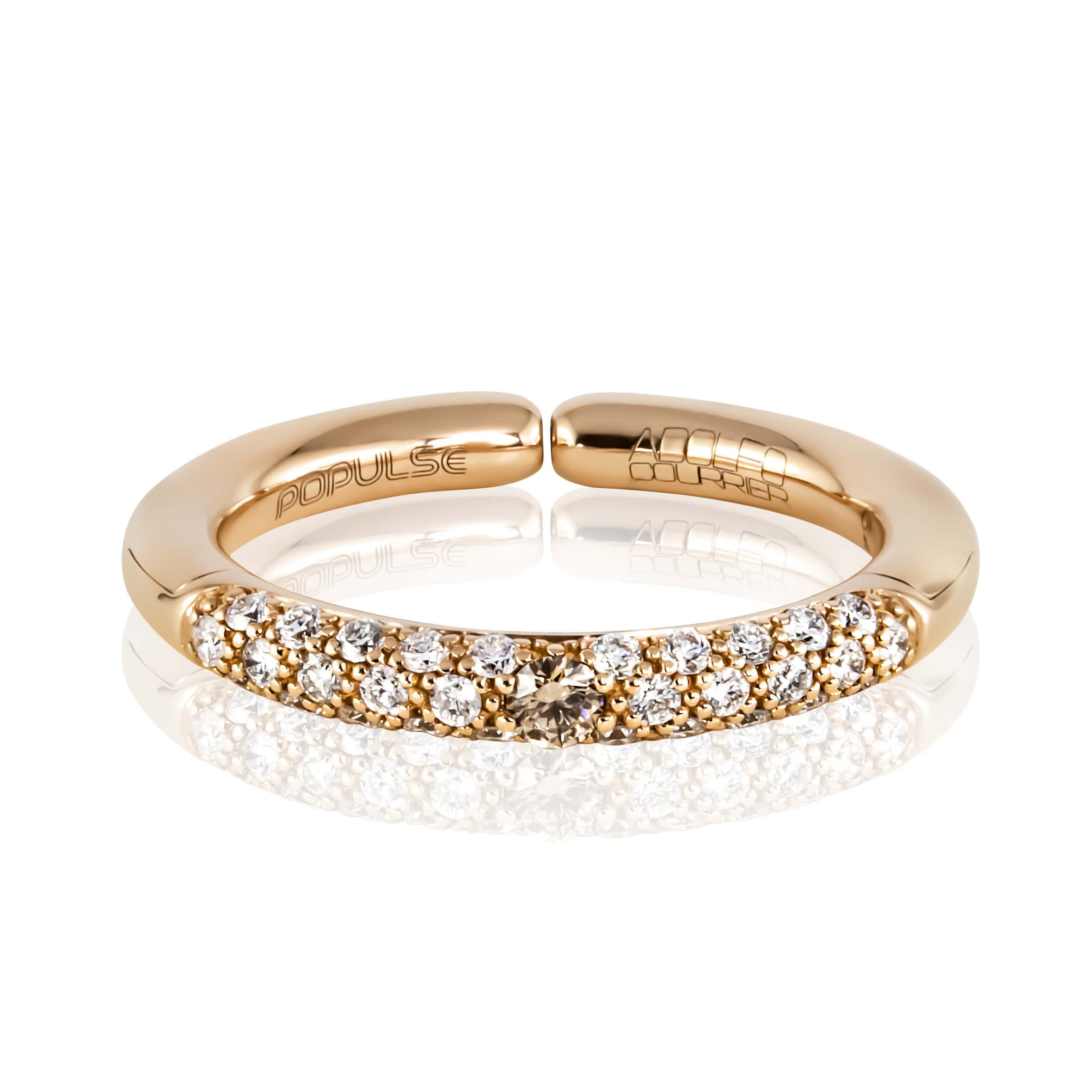 Adolfo Courrier POPULSE Ring CAPPUCCINO mit Diamanten in Weiß & Braun