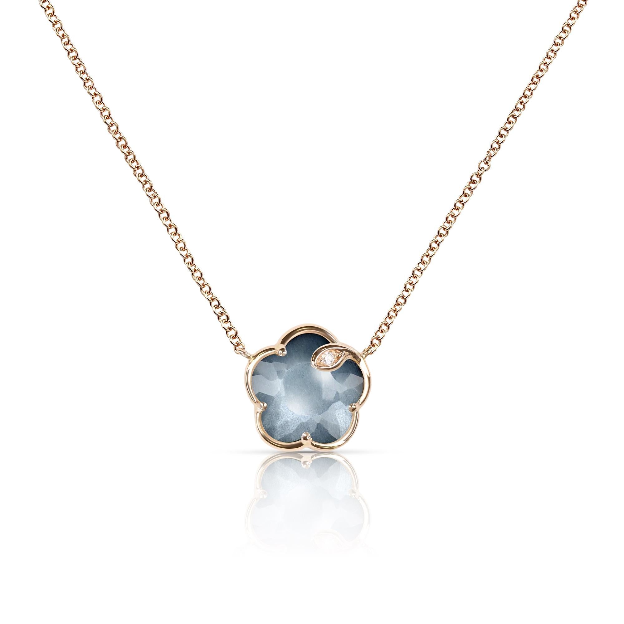Pasquale Bruni Ton Joli Collier 16789R aus 750 Roségold mit Onyx, Mondstein und Diamant