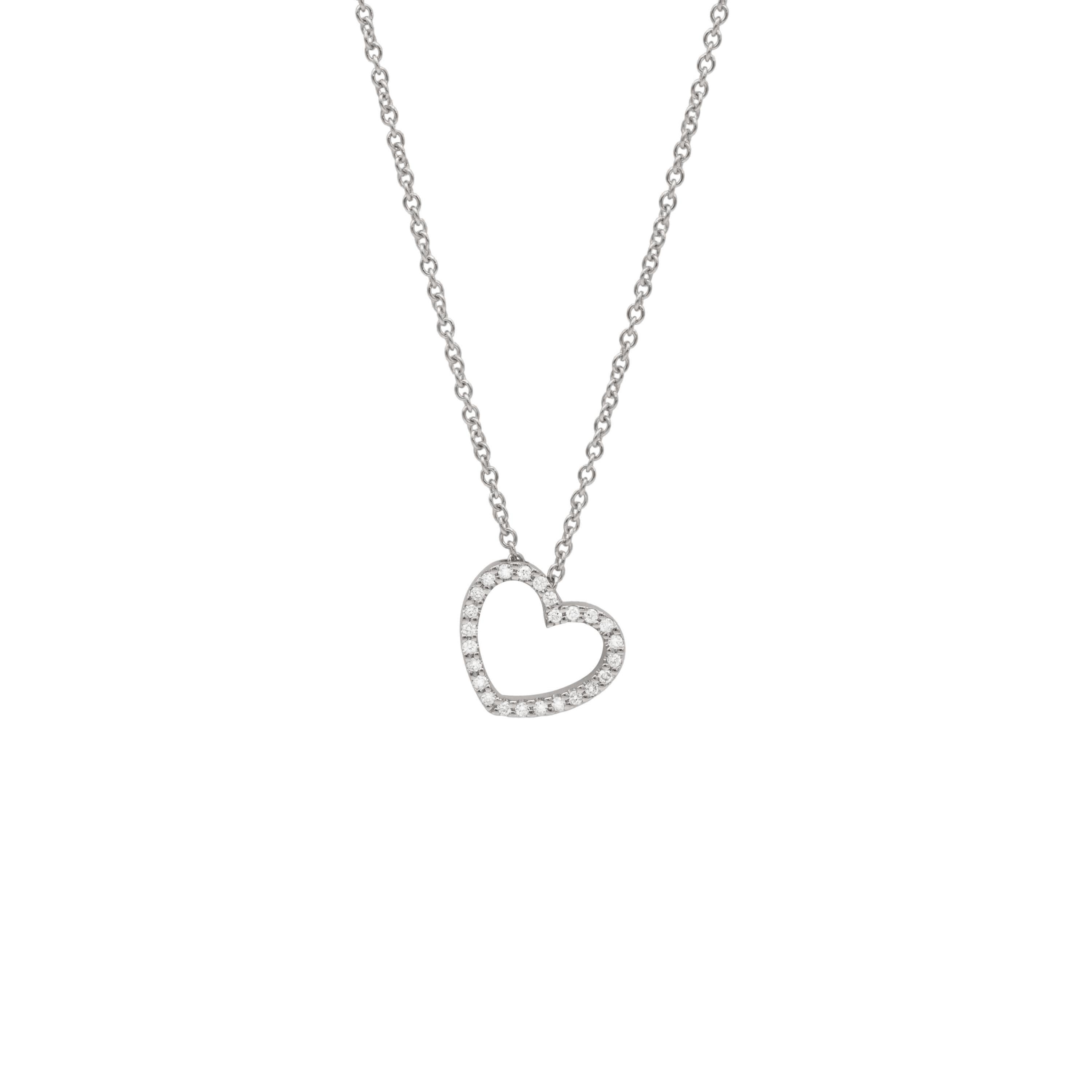 Diamond Group necklace heart white gold diamonds 4H137W8-1