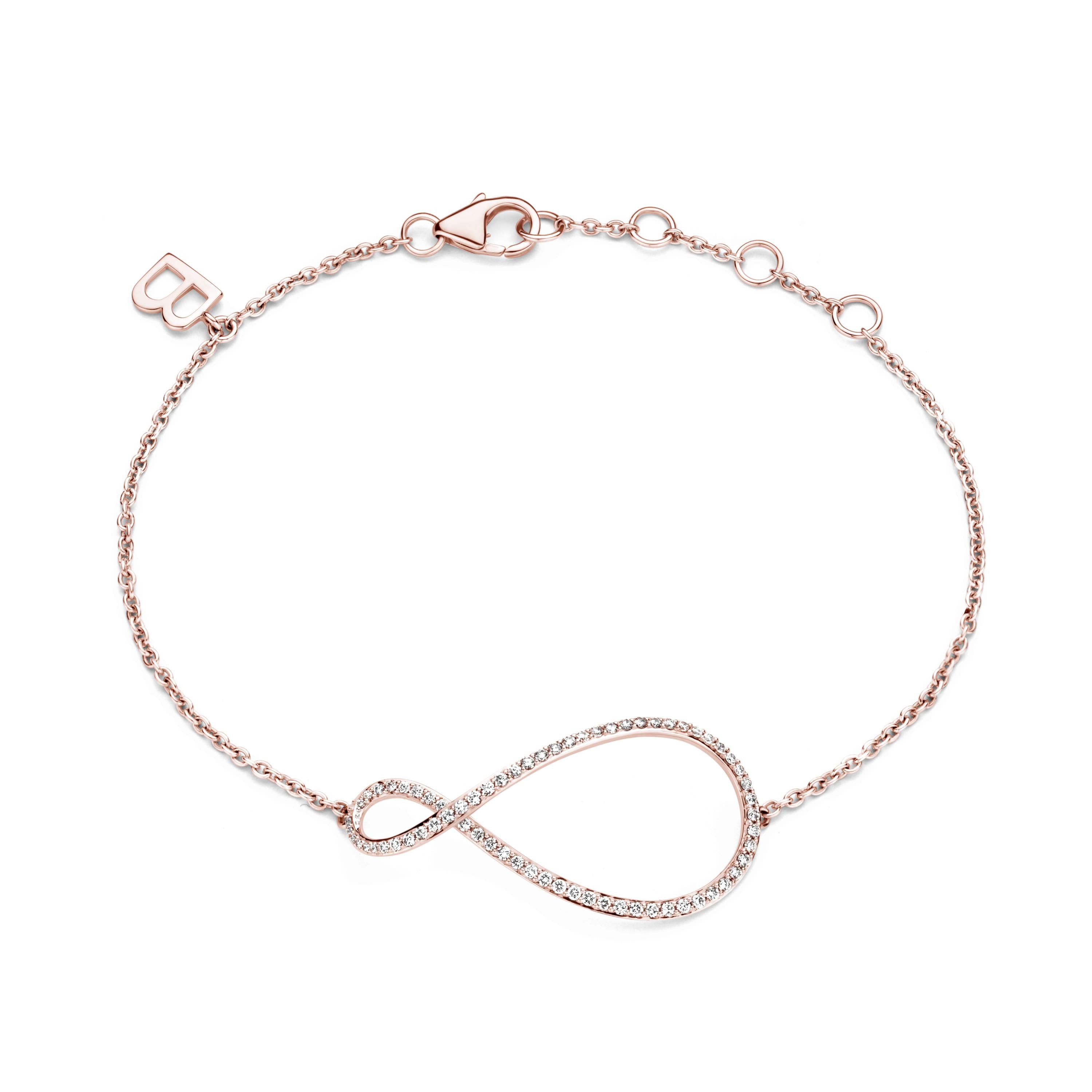 Bigli Infinity Armband Roségold mit Brillanten
