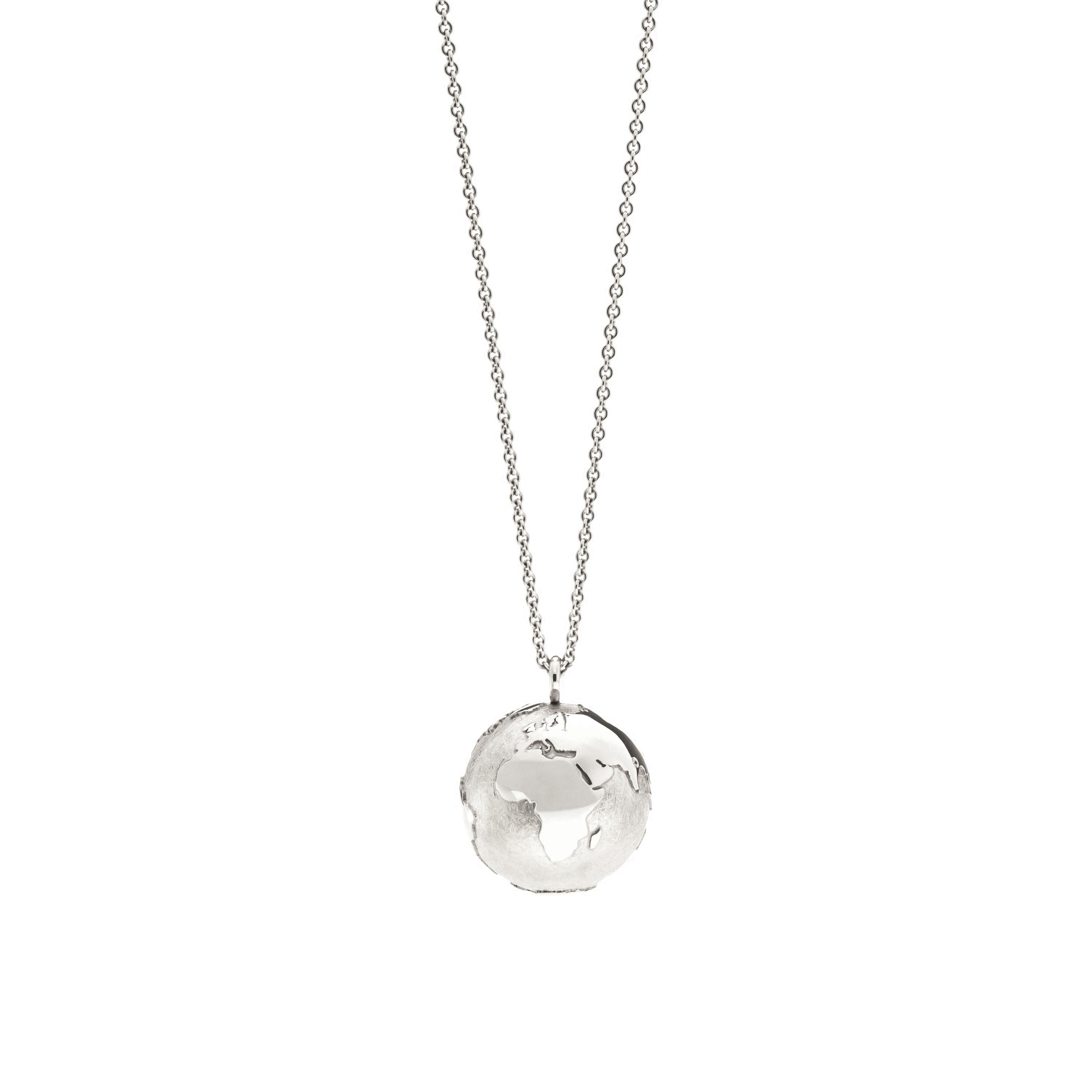 Schmuckwerk necklace world globe, white gold, OH190-WG