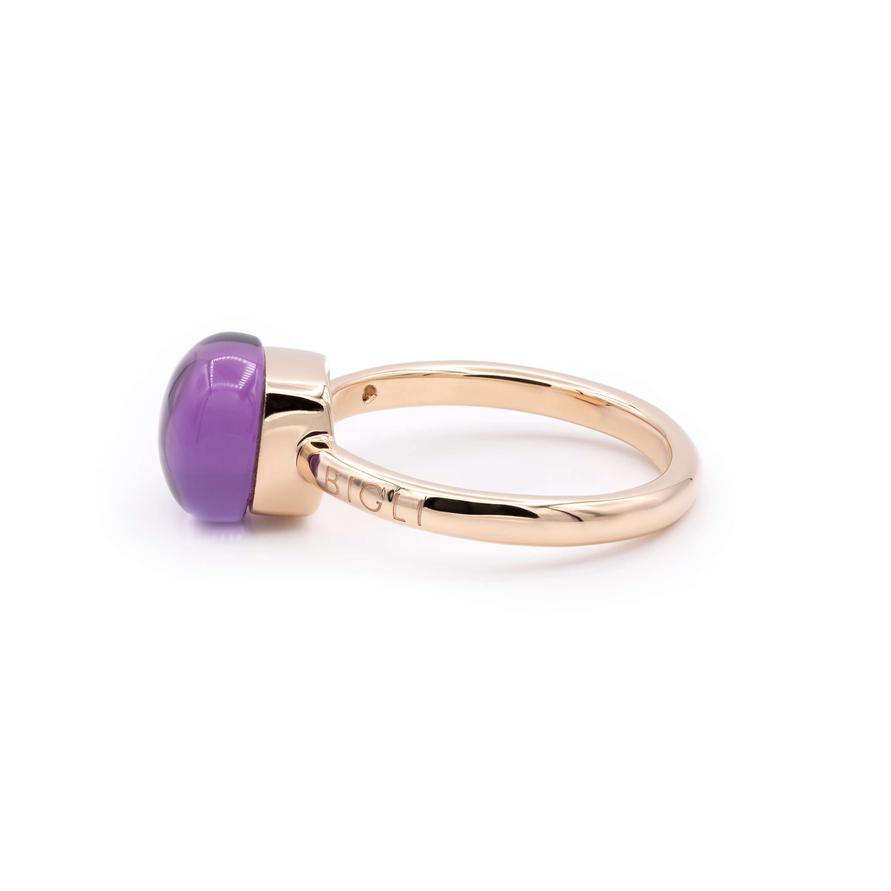BIGLI Mini Sweety Ring Roségold mit Amethyst Blush