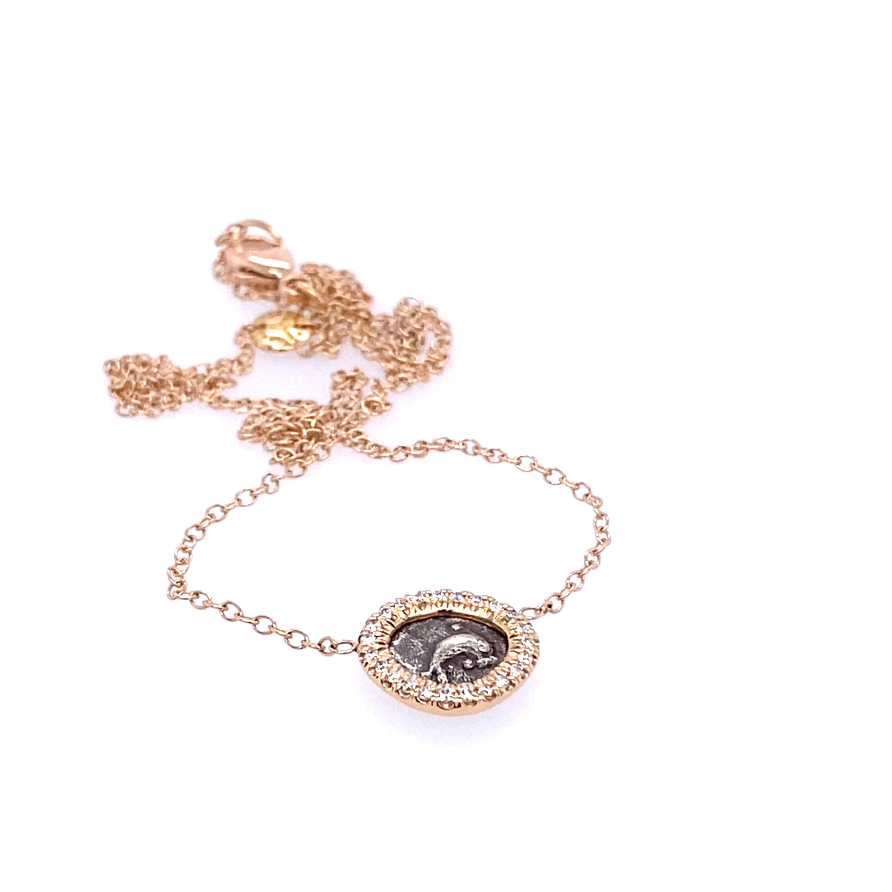 Münz Collier Delphin von TWENTYTEN, Hemiobol 435-412 v. Chr.
