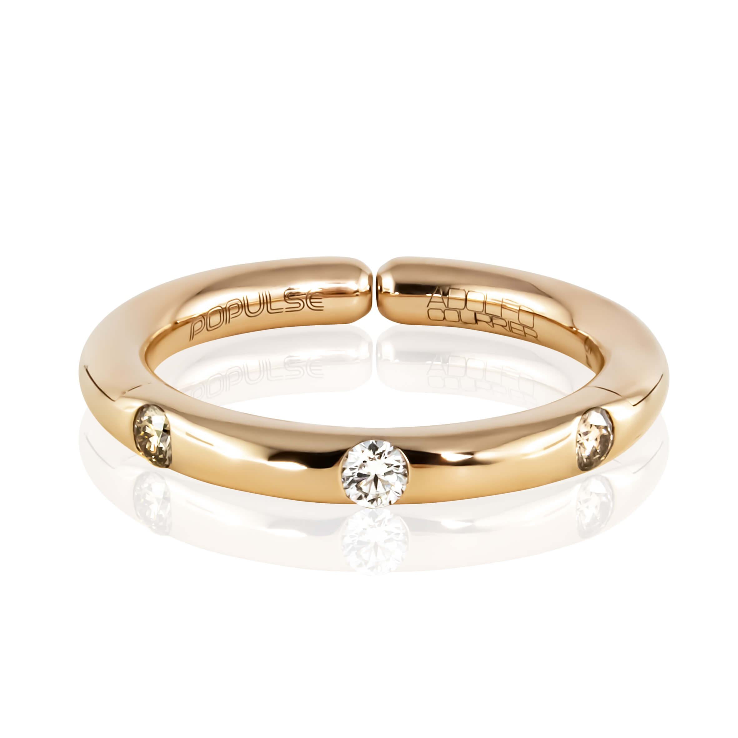 Adolfo Courrier POPULSE Ring CAPPUCCINO mit Diamanten in braun & weiß