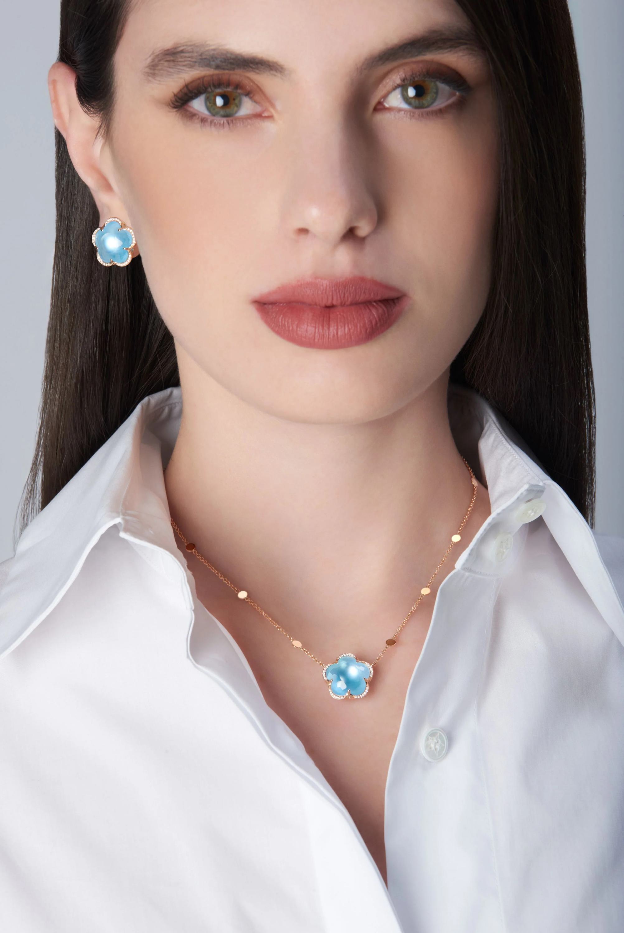 Pasquale Bruni Bon Ton Collier 16808R aus 750 Roségold mit Topas und Diamanten