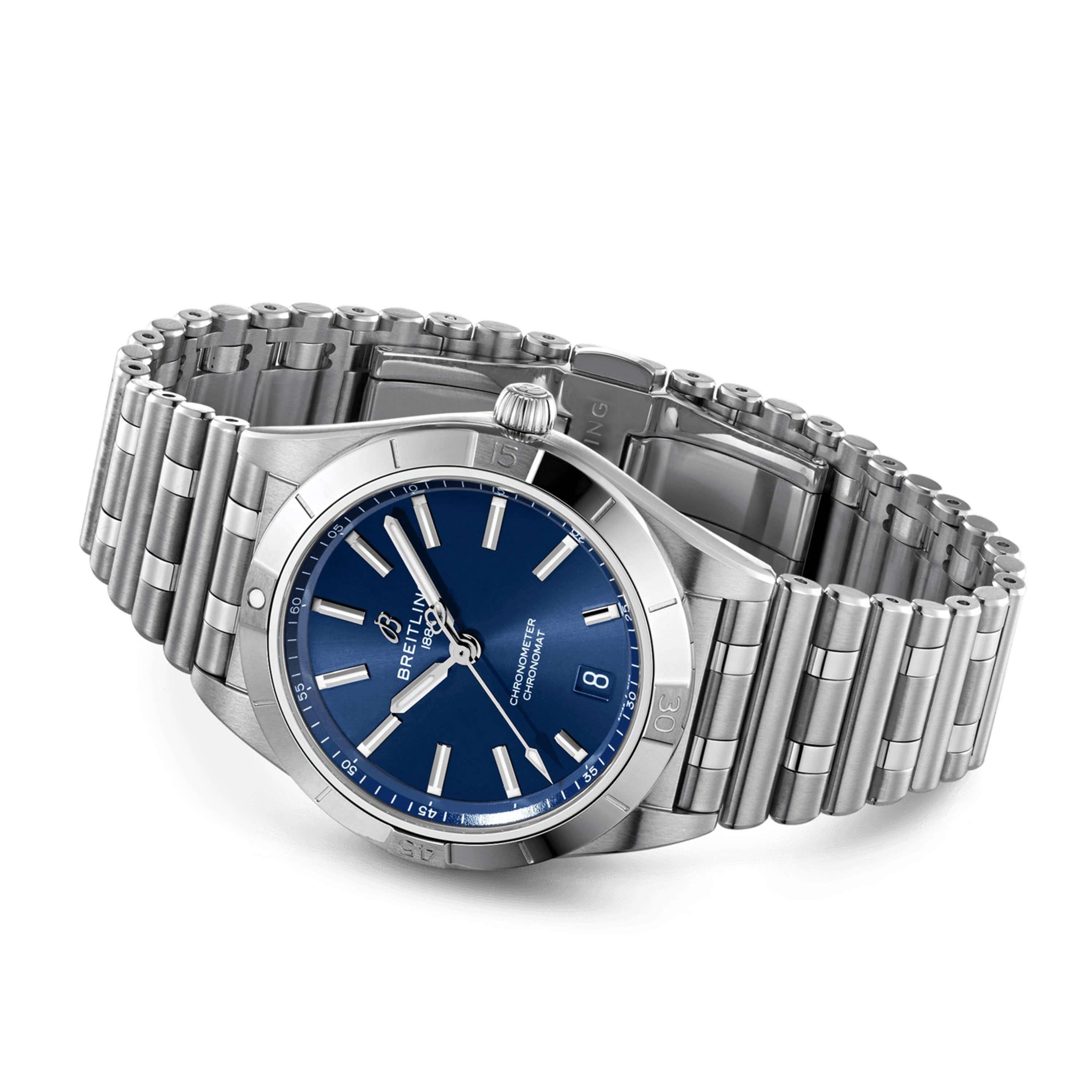 Breitling Damenuhr Chronomat blau A10380101C1A1