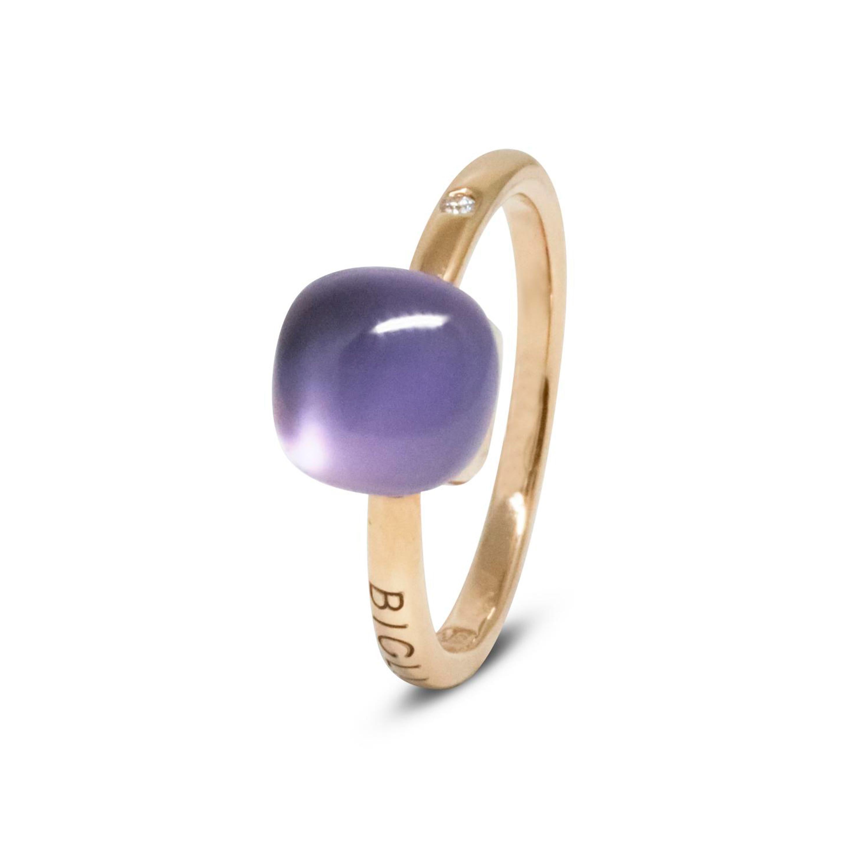 Bigli Mini Sweety Ring klein aus Roségold mit Deep Amethyst – Referenz 20R87RAMMP