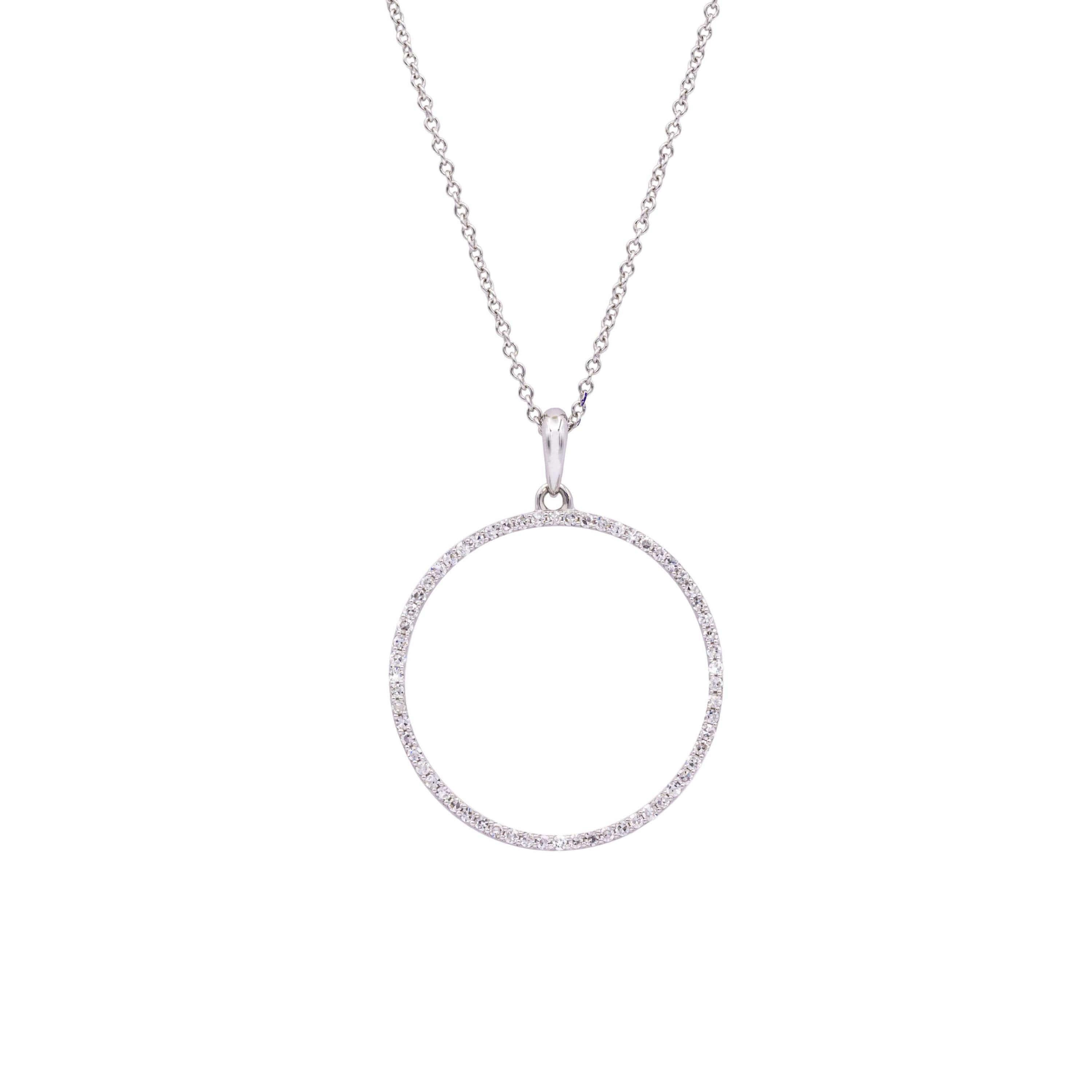 Diamond Group necklace circle white gold diamonds 4H083W8-1
