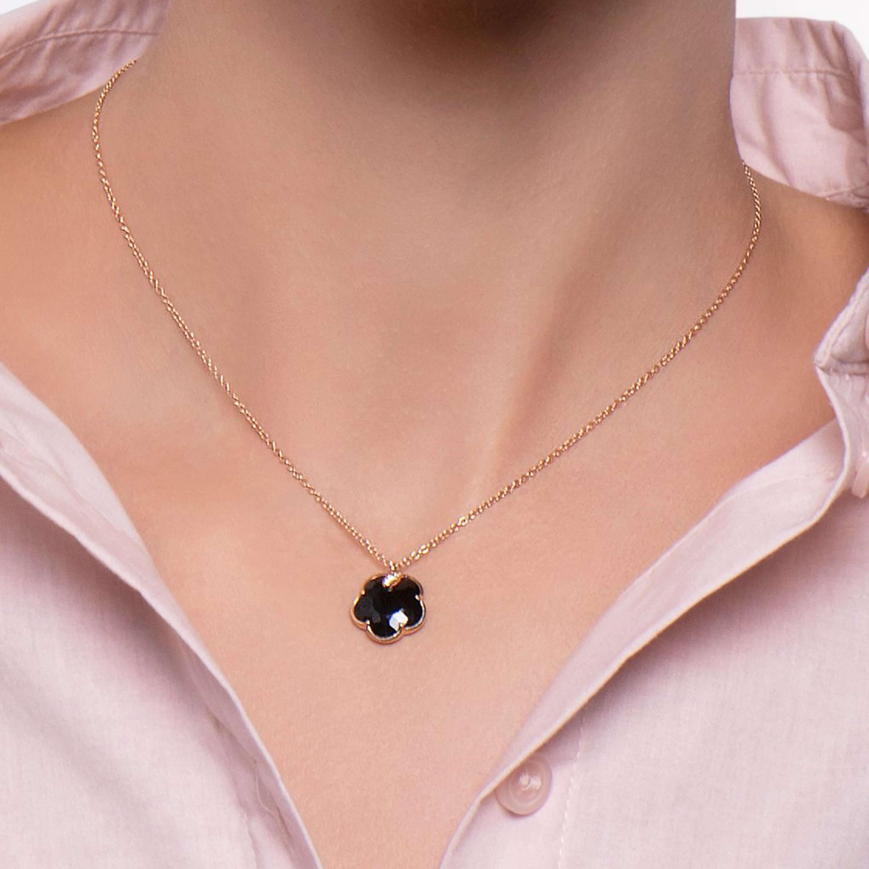 Pasquale Bruni Necklace Petit Joli rose gold diamonds onyx 16136R