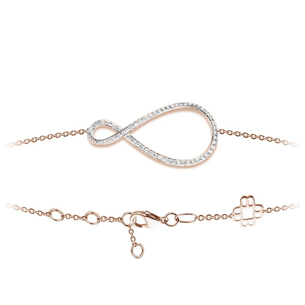 Bigli Infinity Armband Roségold mit Brillanten