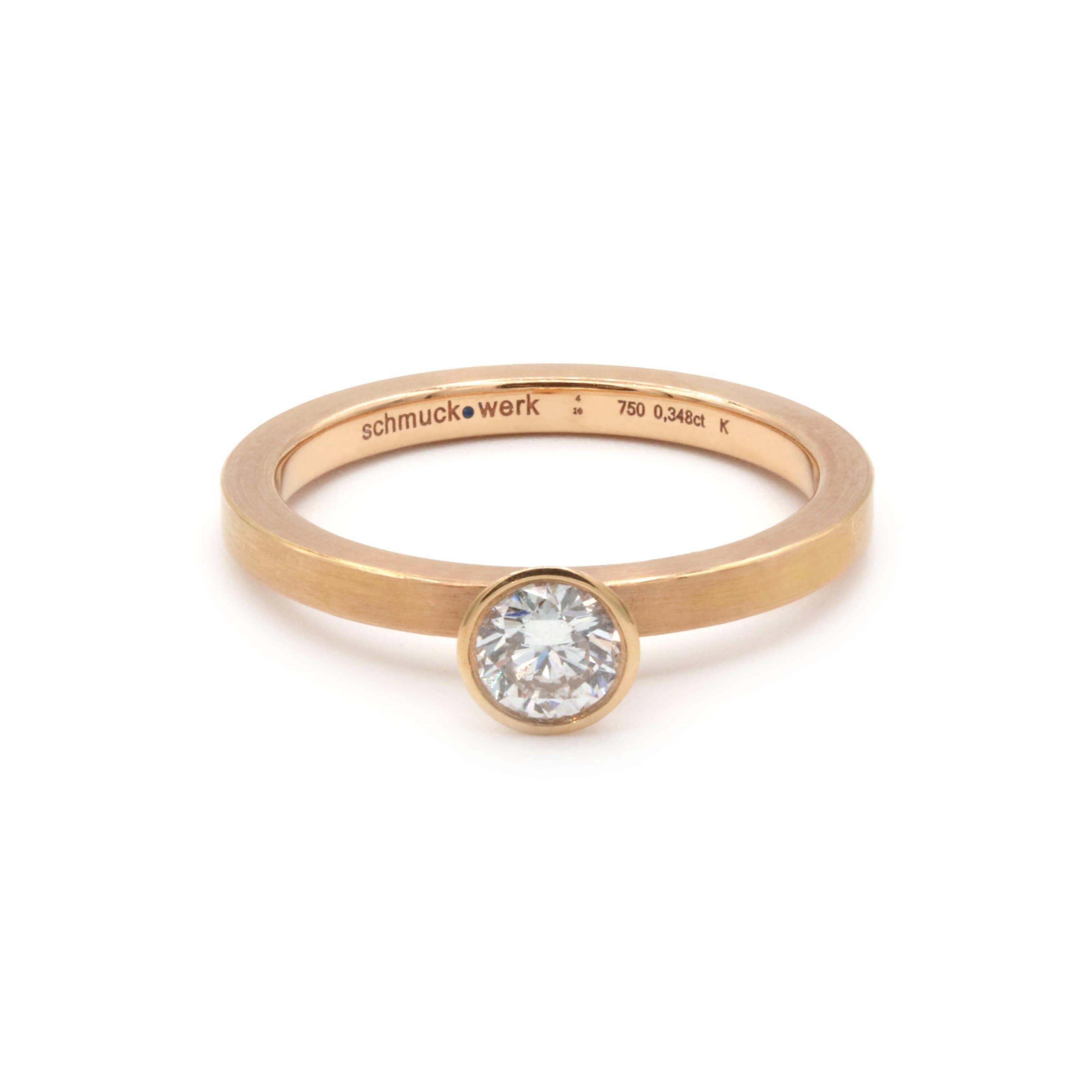Solitärring Trauring Schmuckwerk Rotgold GT424/RG