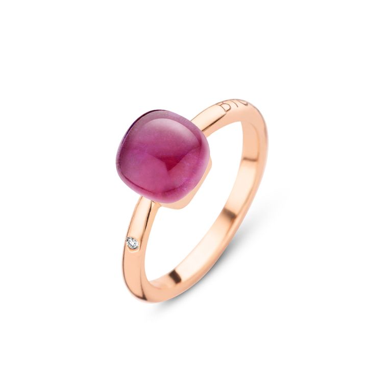 BIGLI Mini Sweety Ring Roségold mit Amethyst Blush