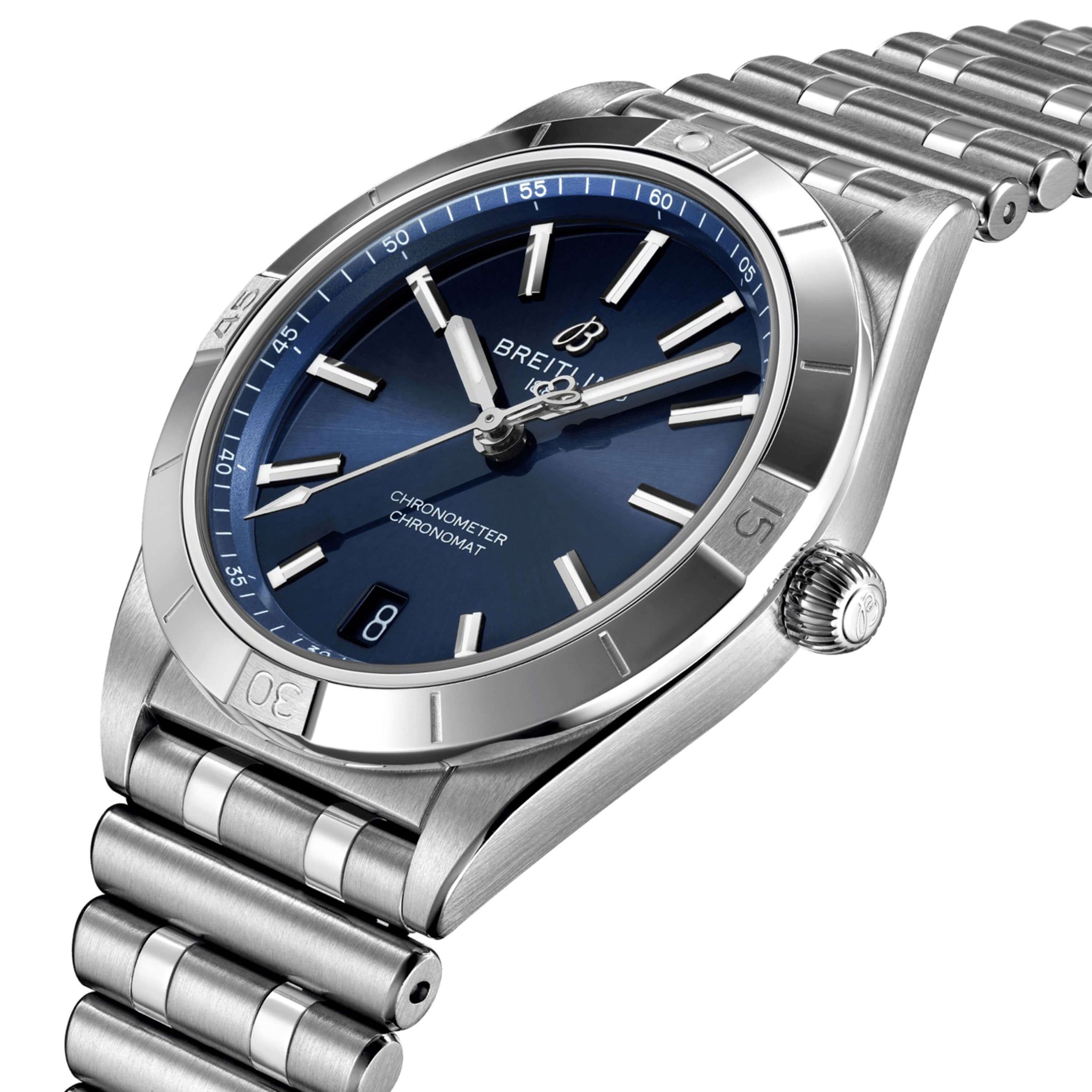 Breitling Damenuhr Chronomat blau A10380101C1A1