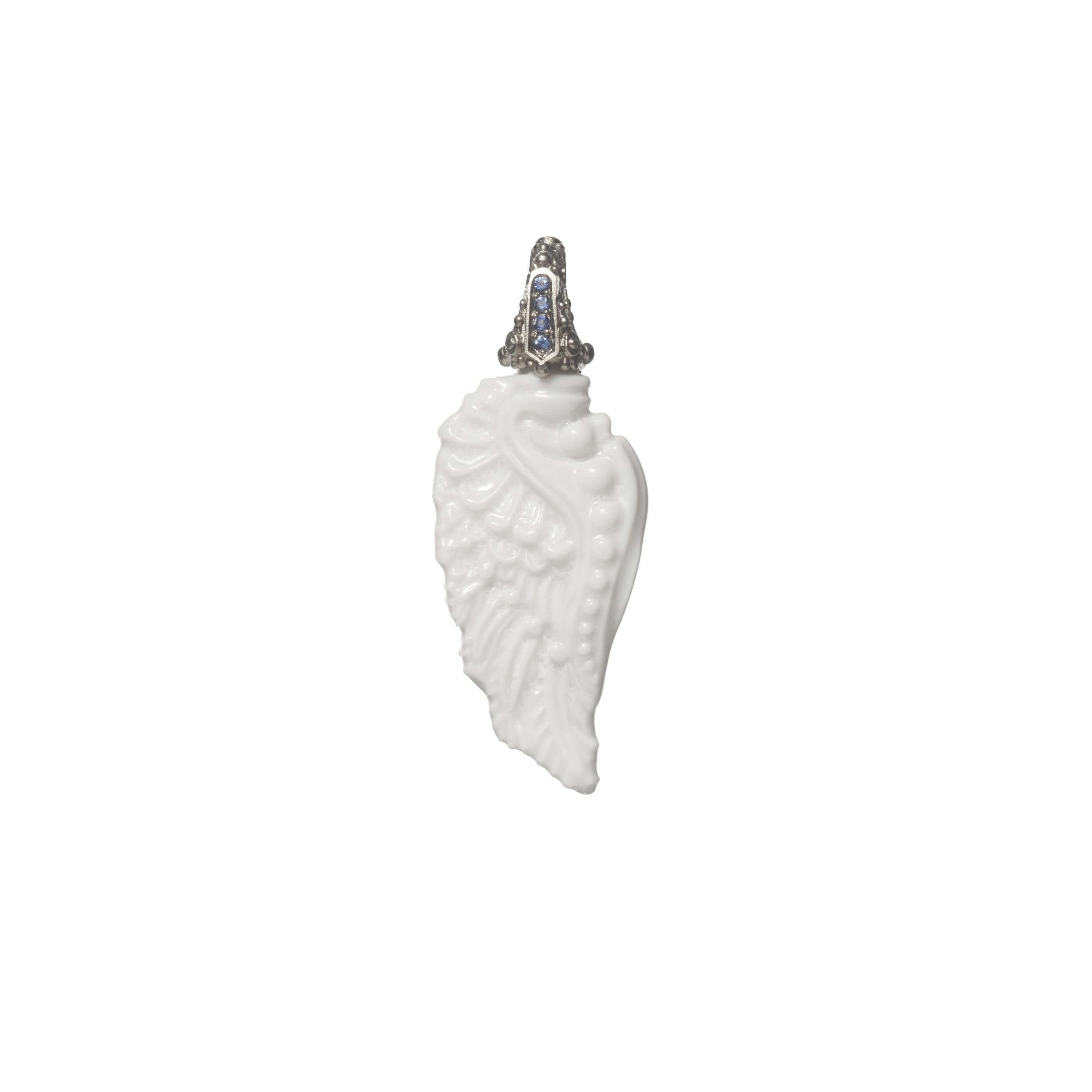 Nymphenburg pendant wing medium, white gold, white porcelain, 10019645